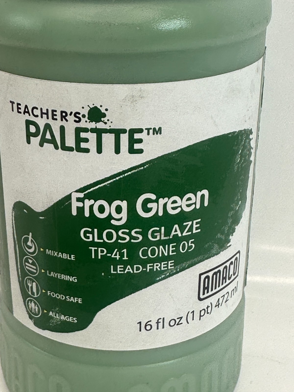 Amaco 36604D Teachers Palette Gloss Glaze – “Sky Blue” 16 fl.oz. Sealed Top