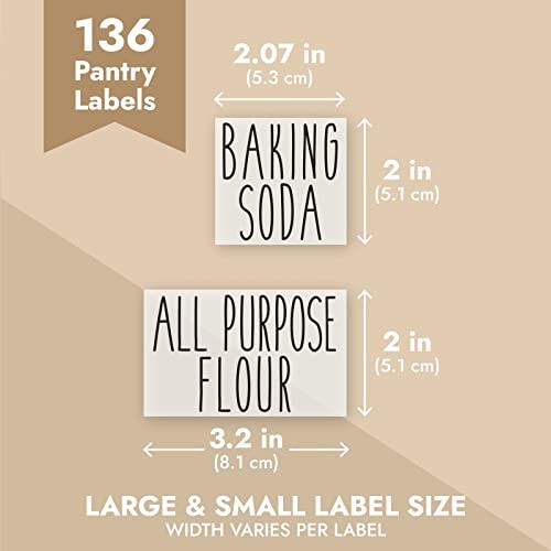 Kitchen Adhesive Labels – Waterproof Varies Black Text on Clear Background