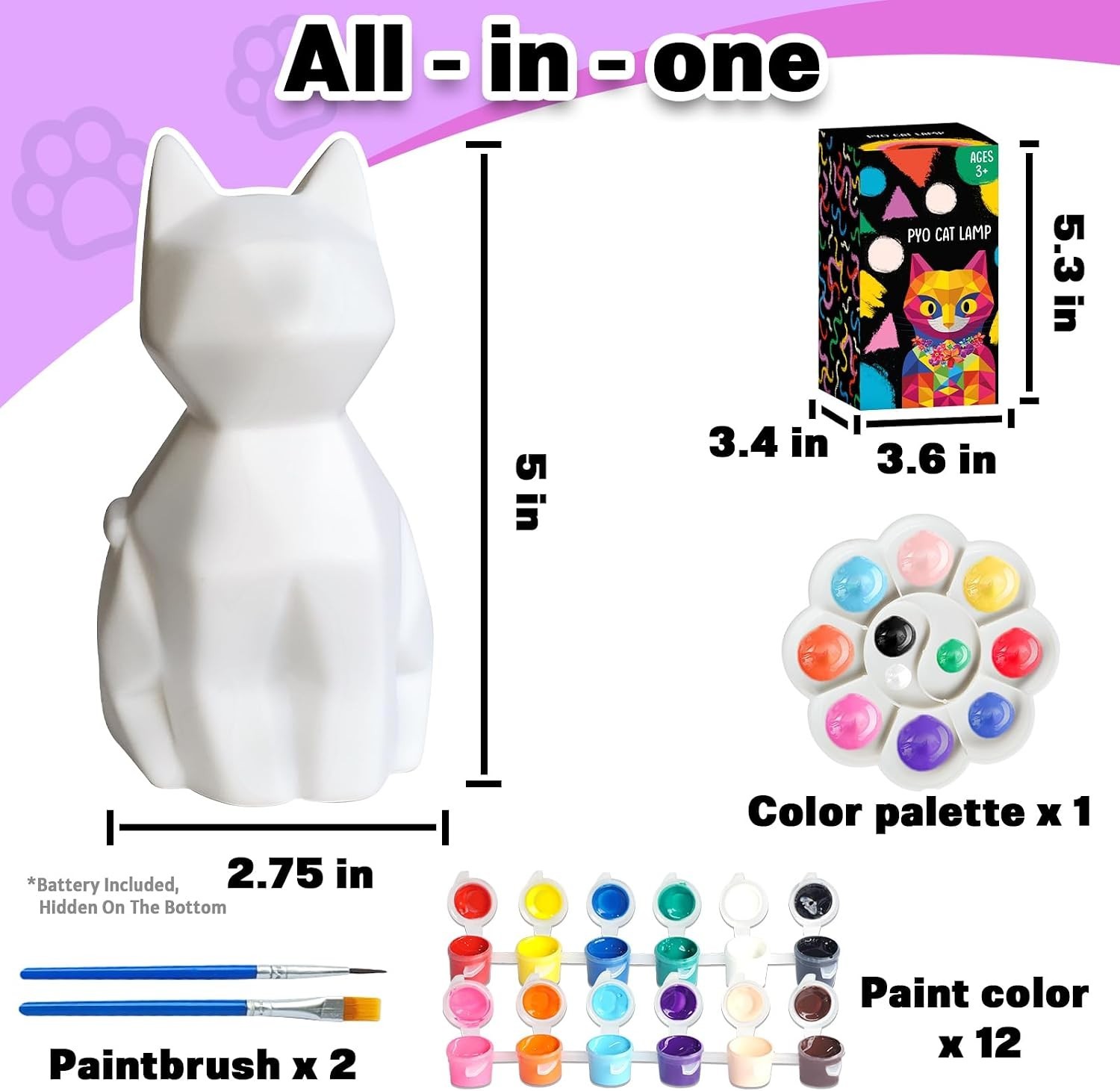 Creative DIY Cat Lamp Painting Kit – Perfect Arts & Crafts Toy for All Ages