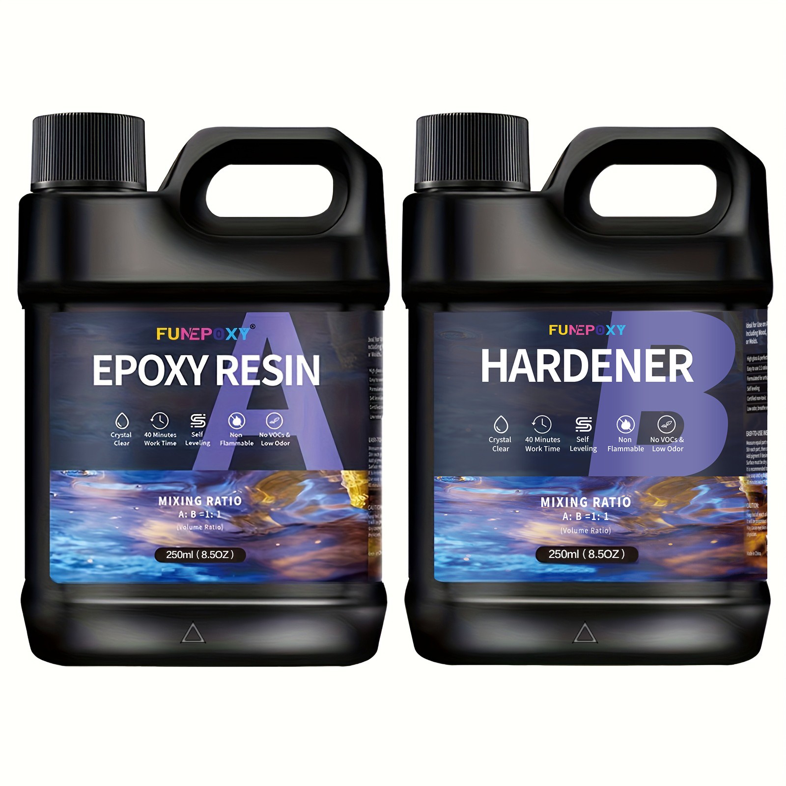 1:1 mixing ratio – Clear Epoxy Resin – 16oz/32oz/64oz/1 Gallon/2 Gallons Kit