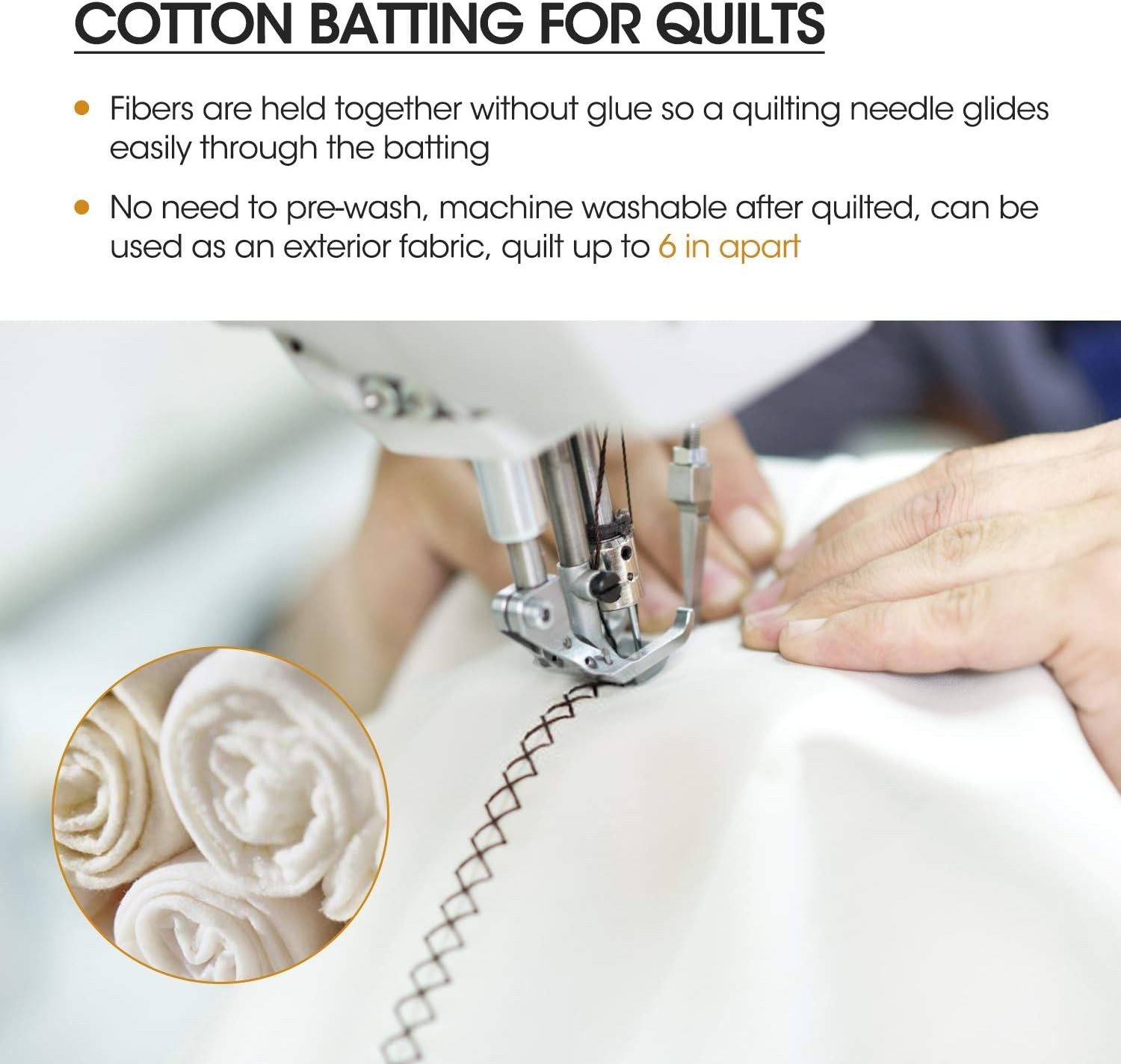 90 Inches X 108 Inches Queen Size Warm Soft Natural Cotton Batting for Quilts…