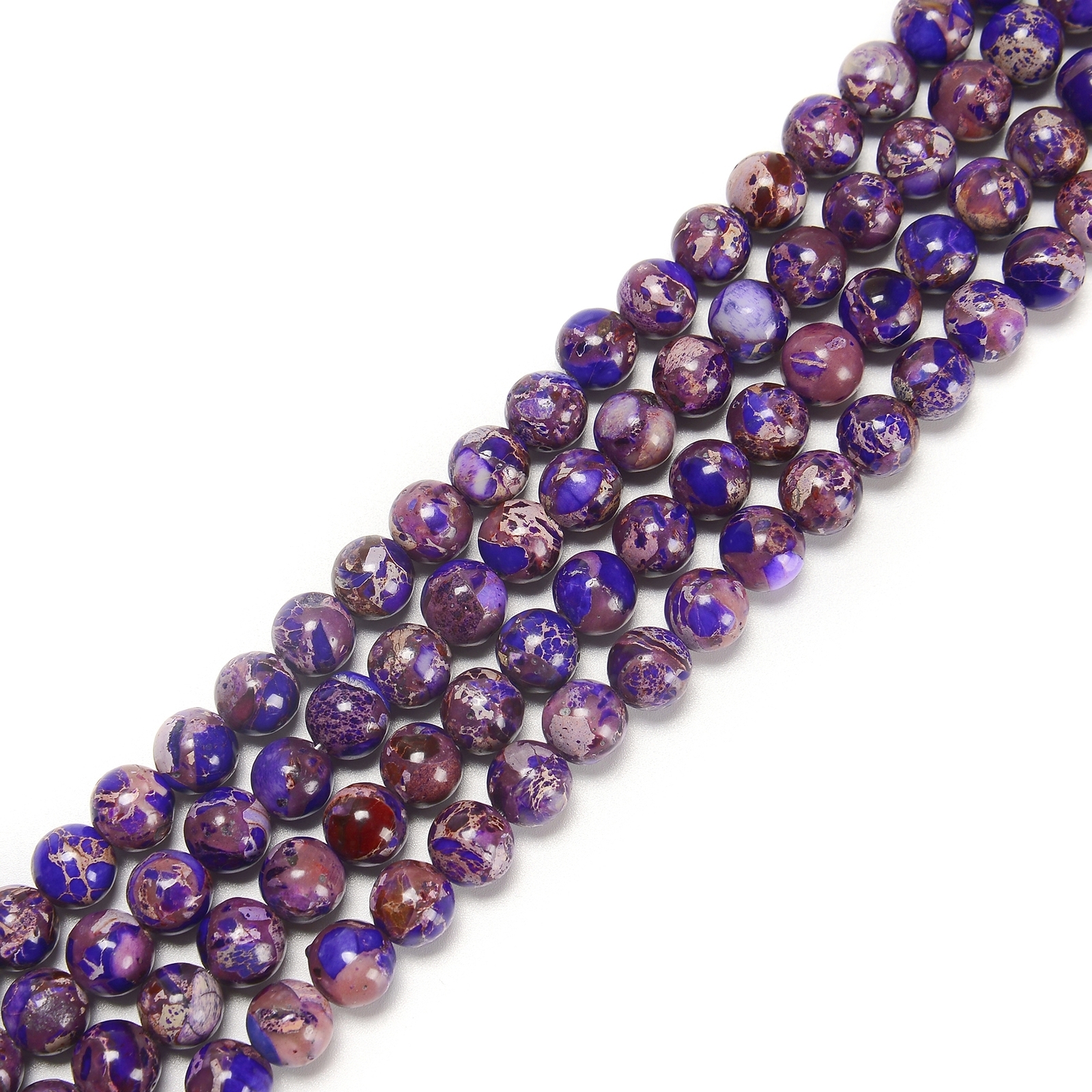 Dark Purple Sea Sediment Jasper Smooth Round Beads 4mm 6mm 8mm 10mm 15.5″ Strand