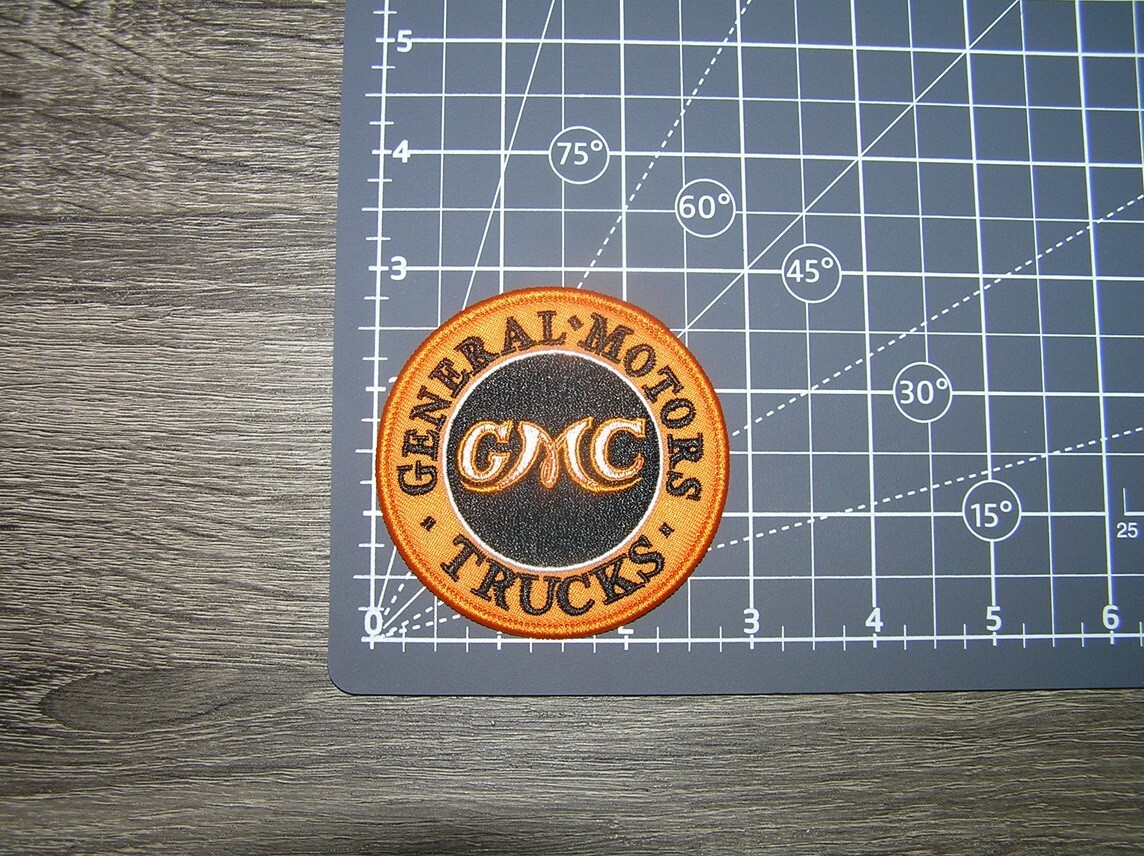 General Motors Trucks GMC Orange Black Embroidered Iron On Patch 2.75″ x 2.75″