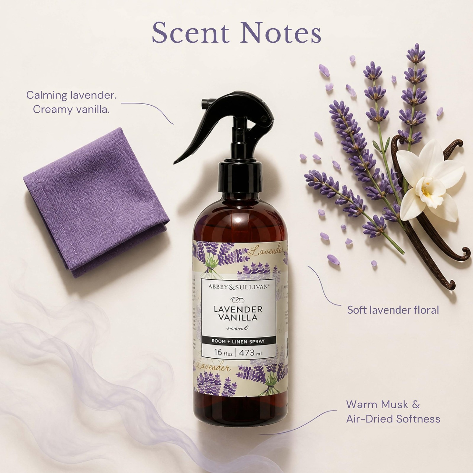 Abbey & Sullivan Odor Eliminating and 16 Fl Oz (Pack of 1), Lavender