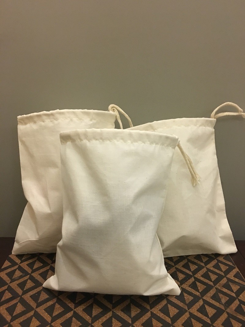 Reusable Eco Friendly Cotton Drawstring Muslin Bags (Natural Color)- SAMPLES