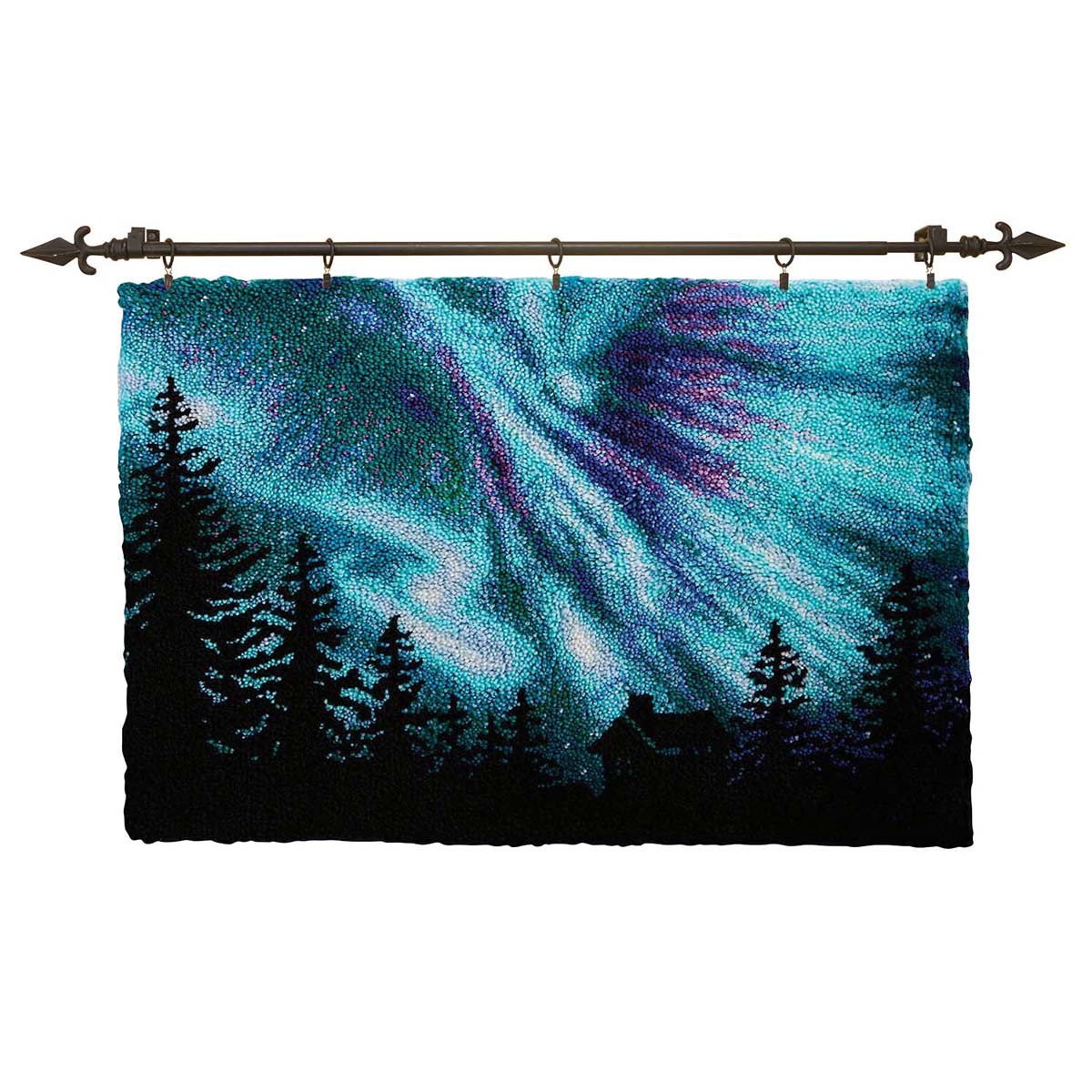 Herrschners® Aurora Borealis Kit & Hanger Latch Hook Kit