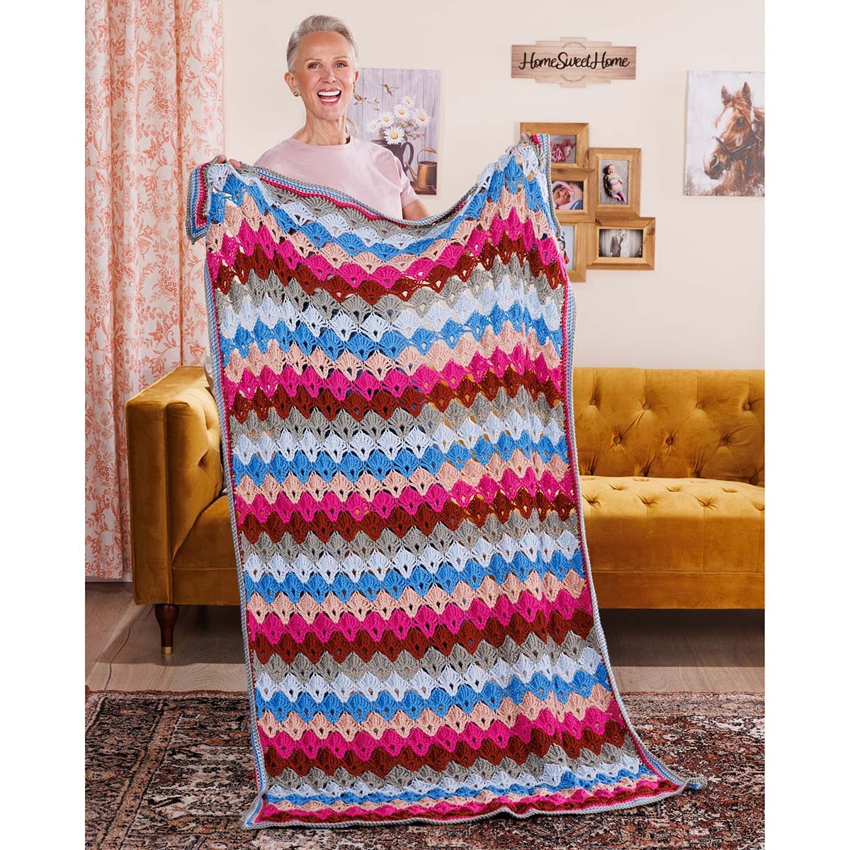 Red Heart® Twilight Sea Shells Throw Crochet Kit