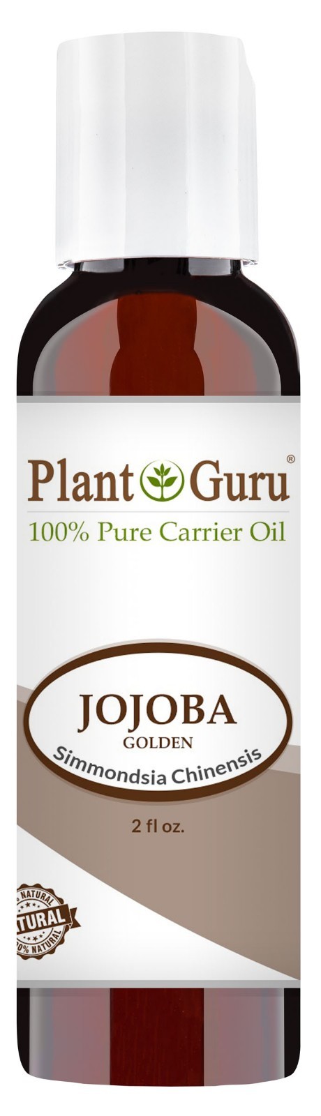 Golden Jojoba Oil 2 oz 100% Pure Organic Cold Pressed For Skin, Hair, Face