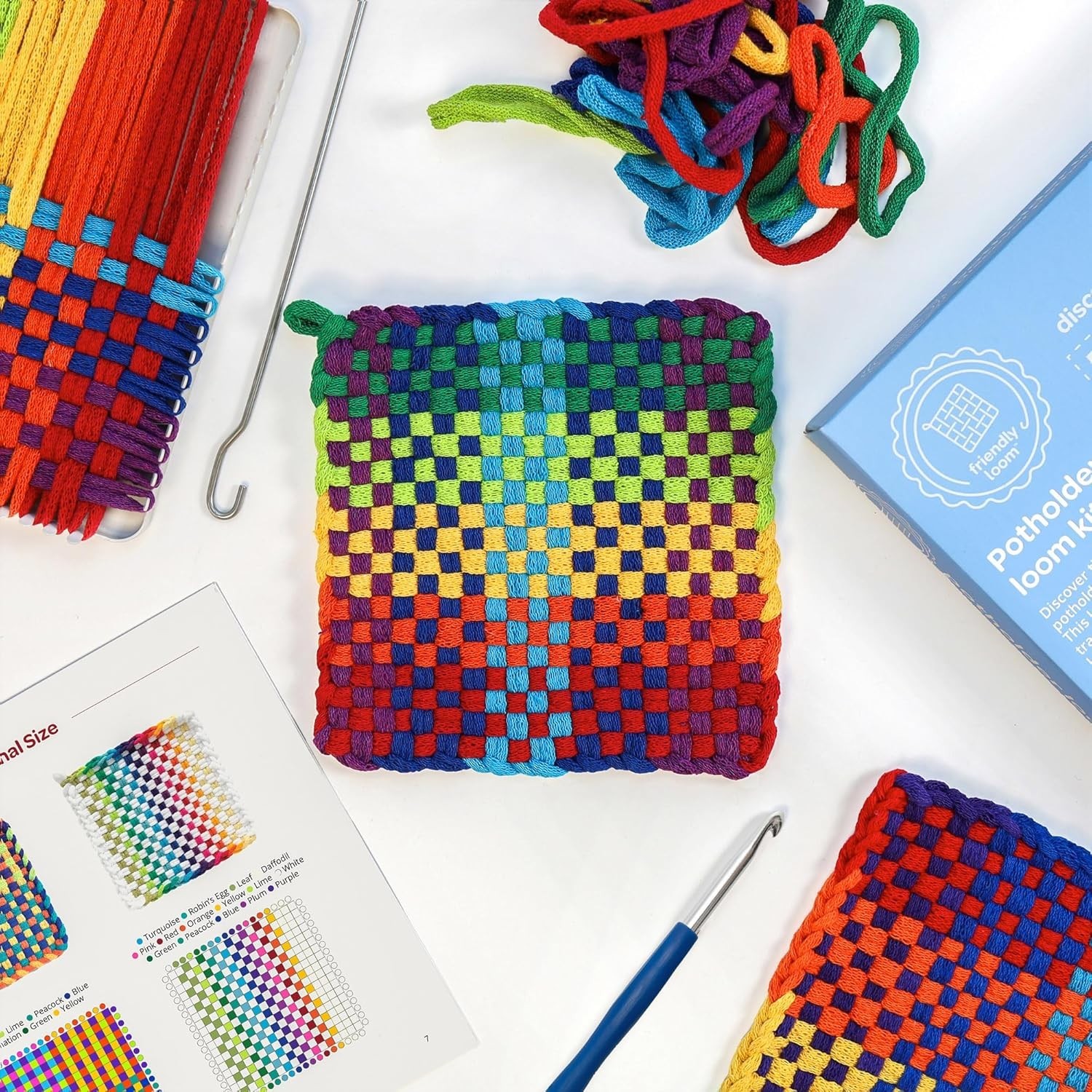 Traditional Potholder Loom Kit Cotton Loops Weaving Craft for All Ages
