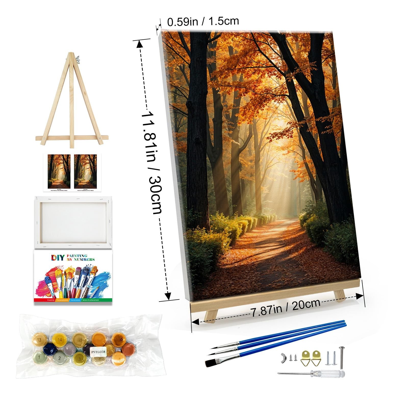 Paint by Numbers Kit for Adults with Frame Forest Paint by Number with Easel …