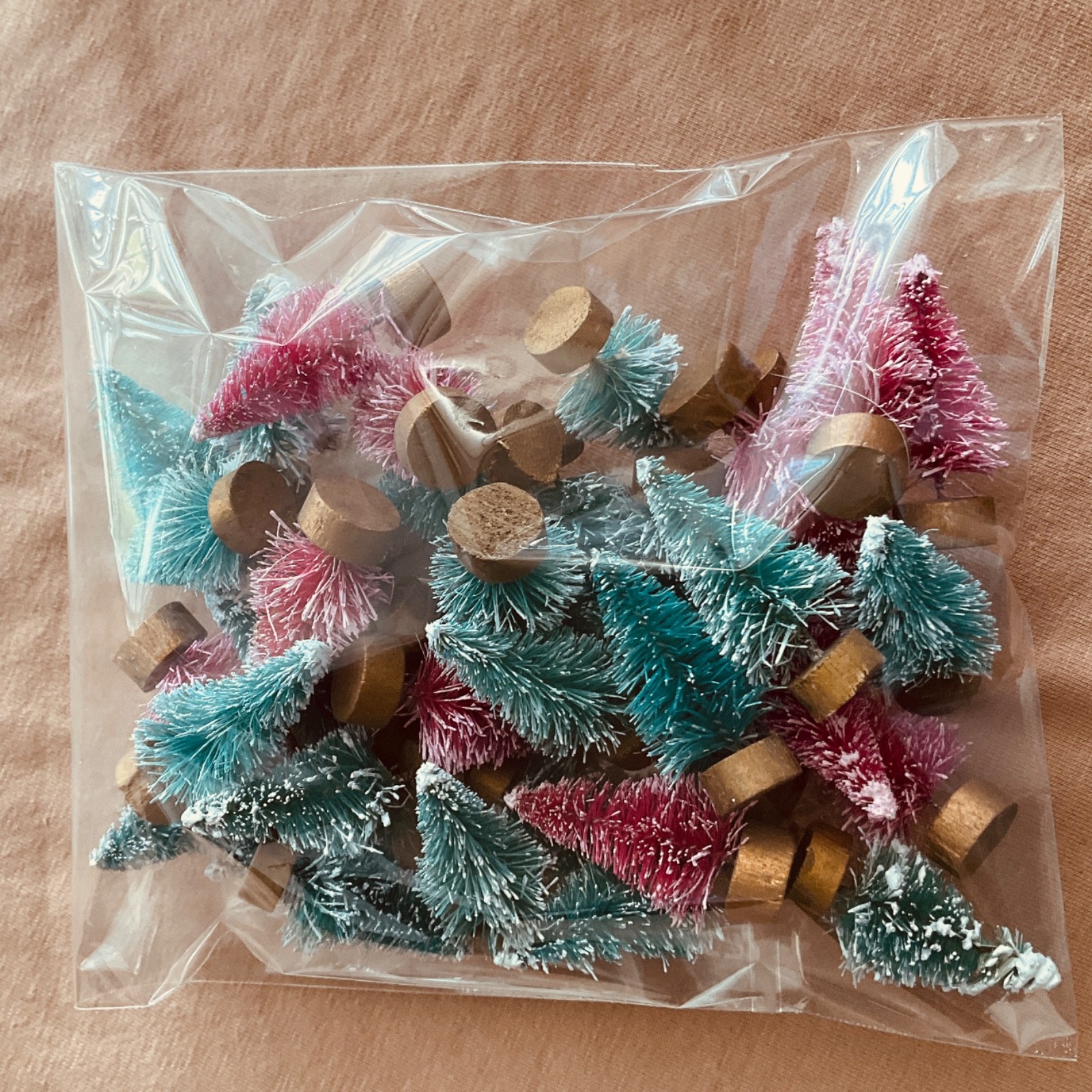 Large Lot jingle bells mini pine cones, buttons trees Christmas Craft Supplies