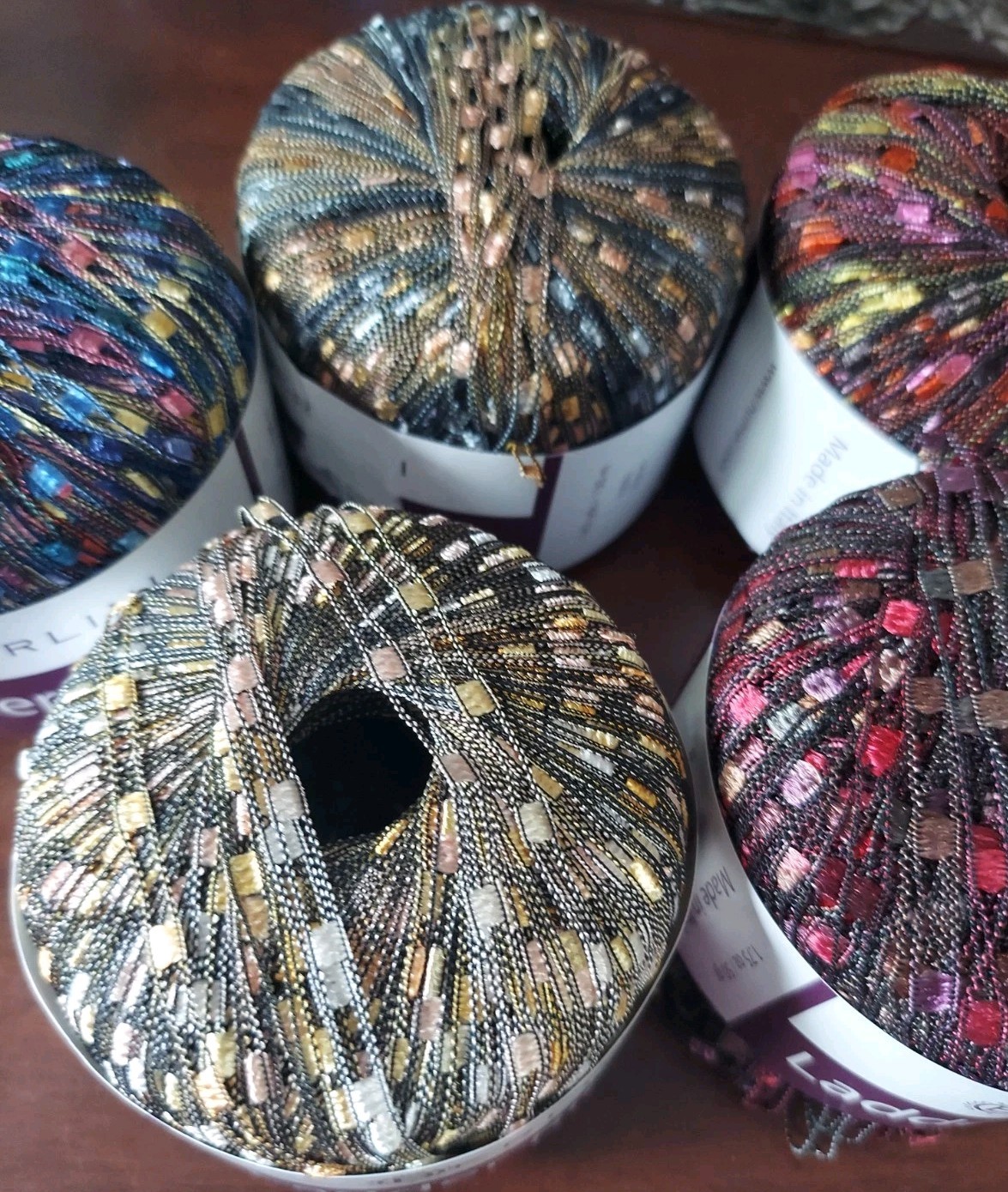 Berlini Ladder Ribbon Yarn New Skeins Various Colors Lot Of 5
