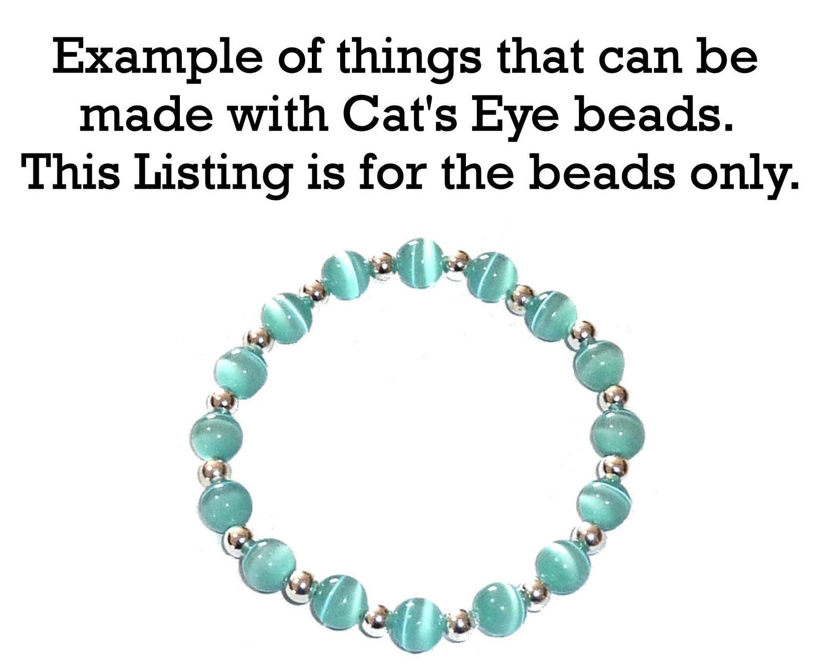 10 Strands of 8mm Round Beads, Fiber Optic Cats Eye Beads, 500 Beads, The Eye