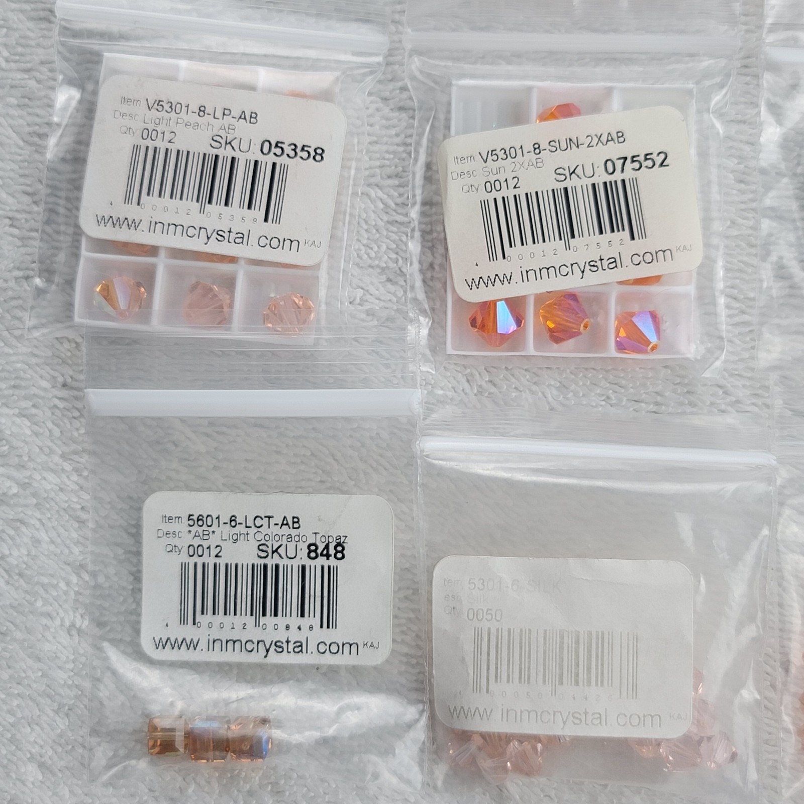 Swarovski Crystal Bead Lot Peach Orange Fire Opal Astral Pink Pearl Qty Approx