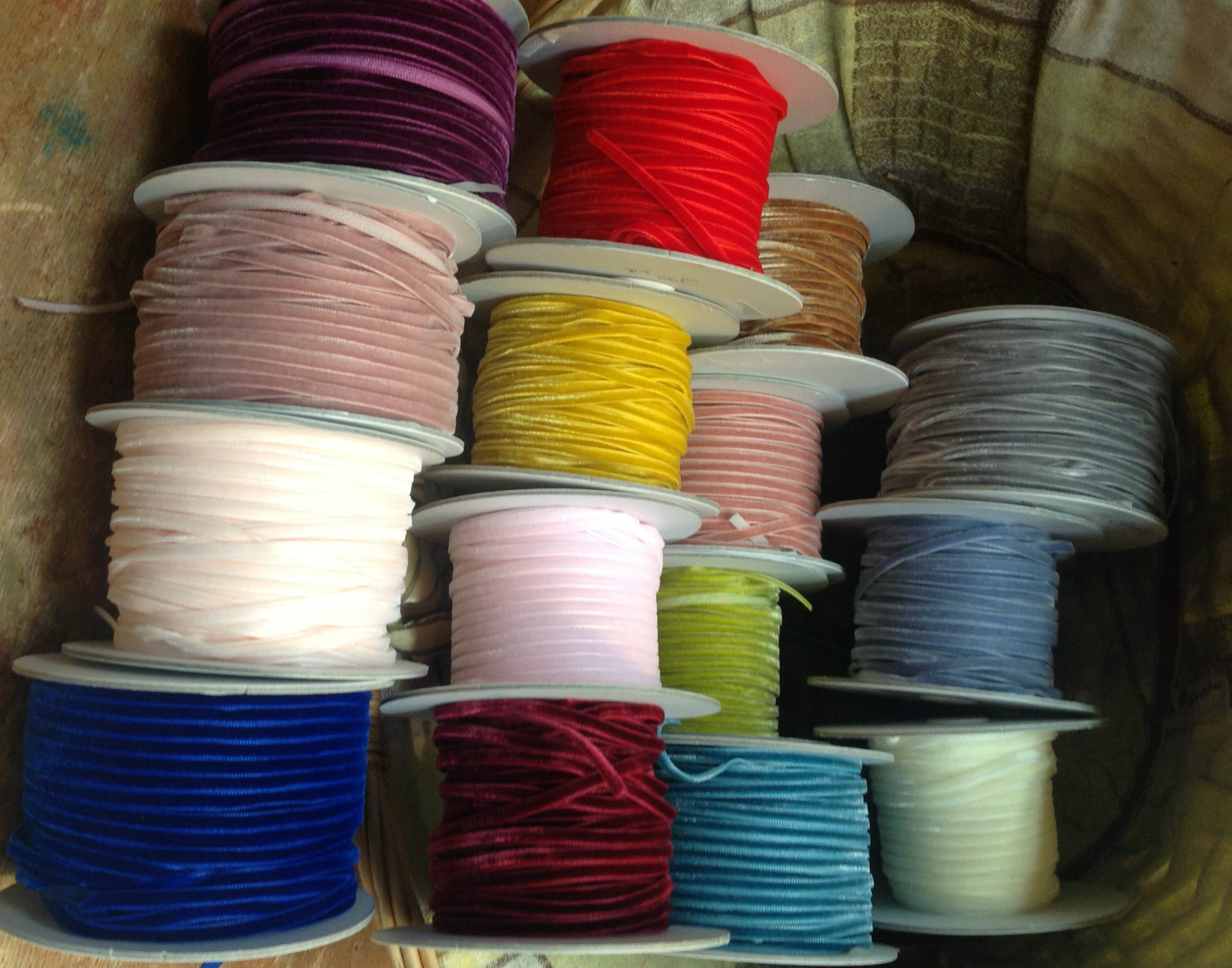 velvet rayon ribbon 1/8″ 4mm trim 1yd assorted colors