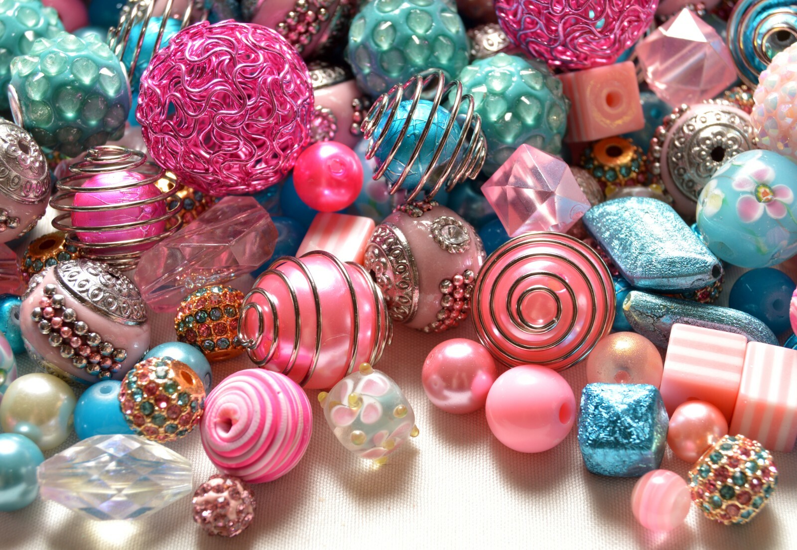 Pink Whimsy Bead Mix by Lilah Ann Beads- Resin, Boho, Wire, Glass – BM316