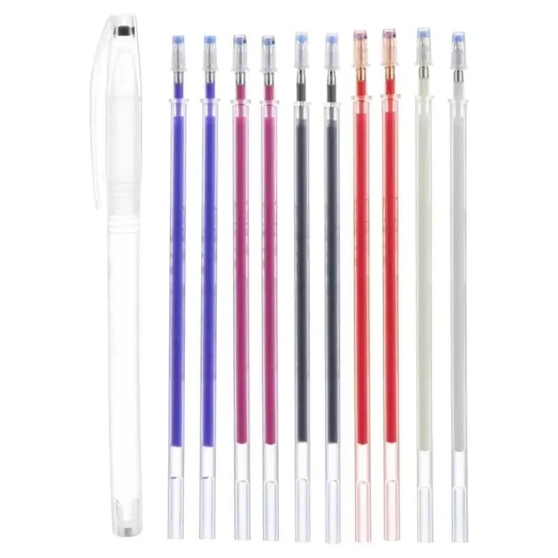 10PCS Heat Erasable Fabric Marker Pen Disappearing Sewing DIY Craft Tool