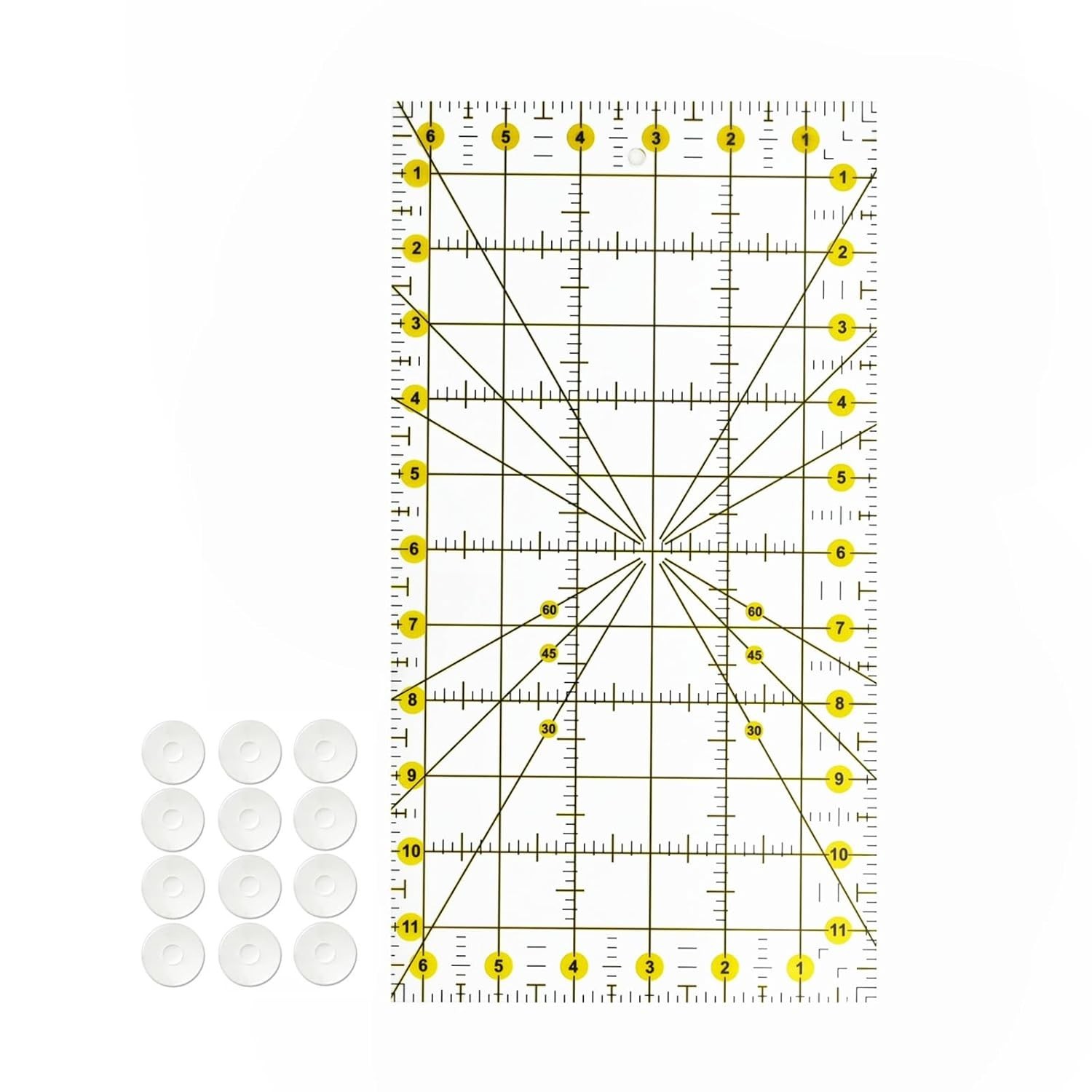 Clear Quilting Ruler 6.5×12 – Durable Acrylic for Accurate Fabric Measurements