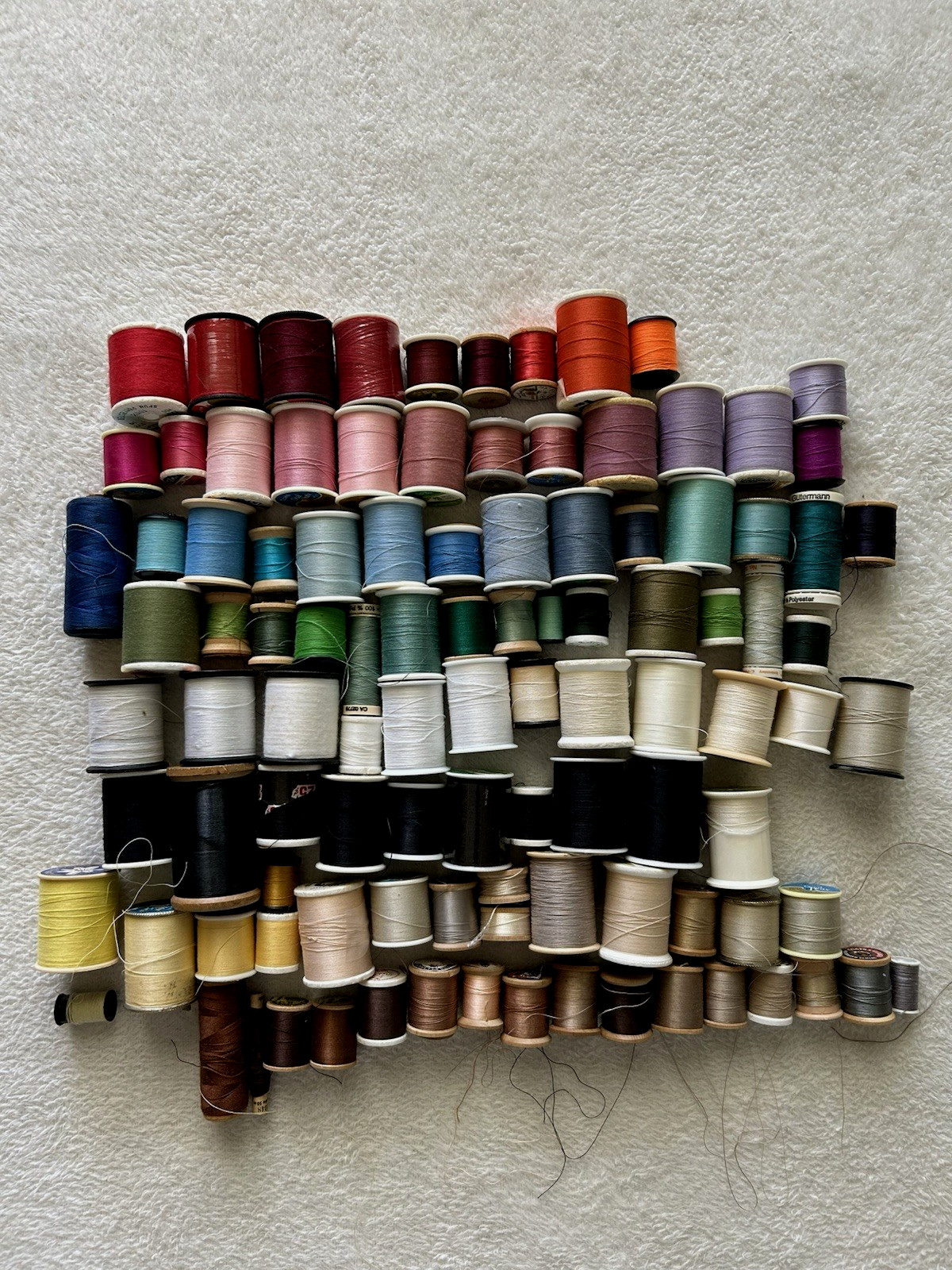 Lot of 100+ Spools of General Sewing Thread Assorted Colors