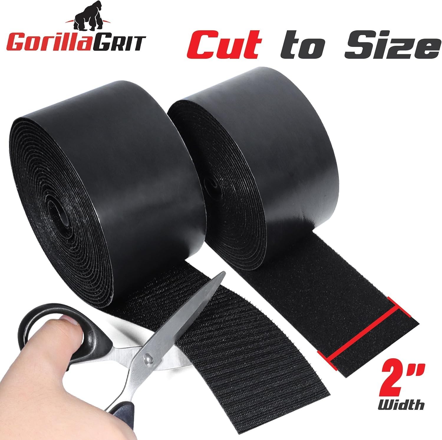 Self-Adhesive Hook and Loop Tape – 15ft x 2 inch Wide – Heavy Duty Sticky Bac…