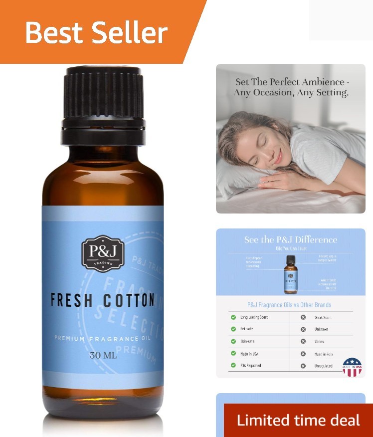 Fresh Cotton Scented Oil 30ml – Fragrance Oil for Candle Making, Soap Making,…
