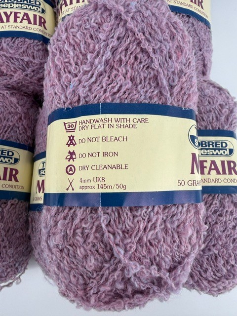 Vintage Scheepjes Thorobred Mayfair Yarn Lot of 8 Pink Blend 100% Wool 1,272 Yds