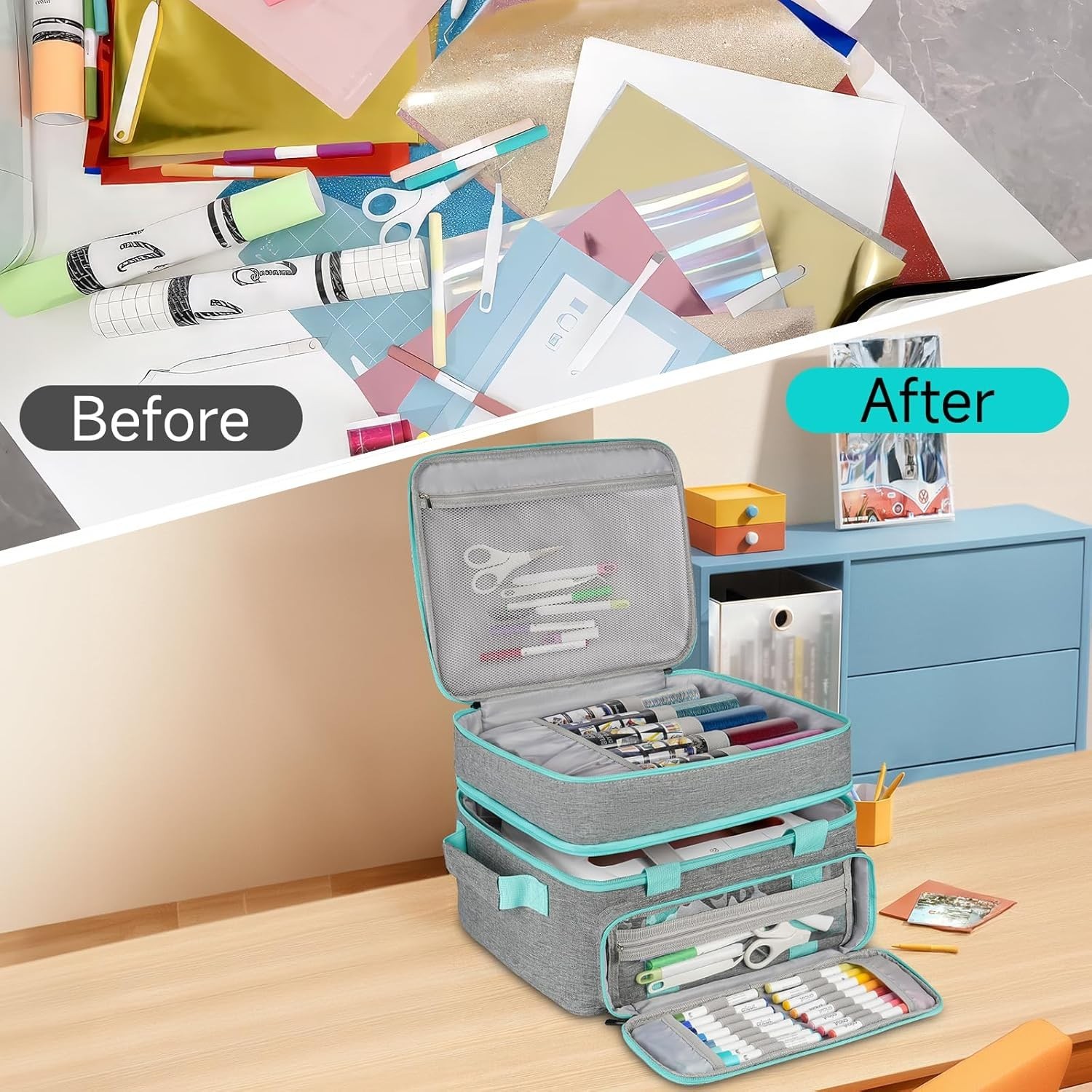 Carrying Case Heat Press Machine Storage Bag for Cricut EasyPress 2/ 3 Htvront
