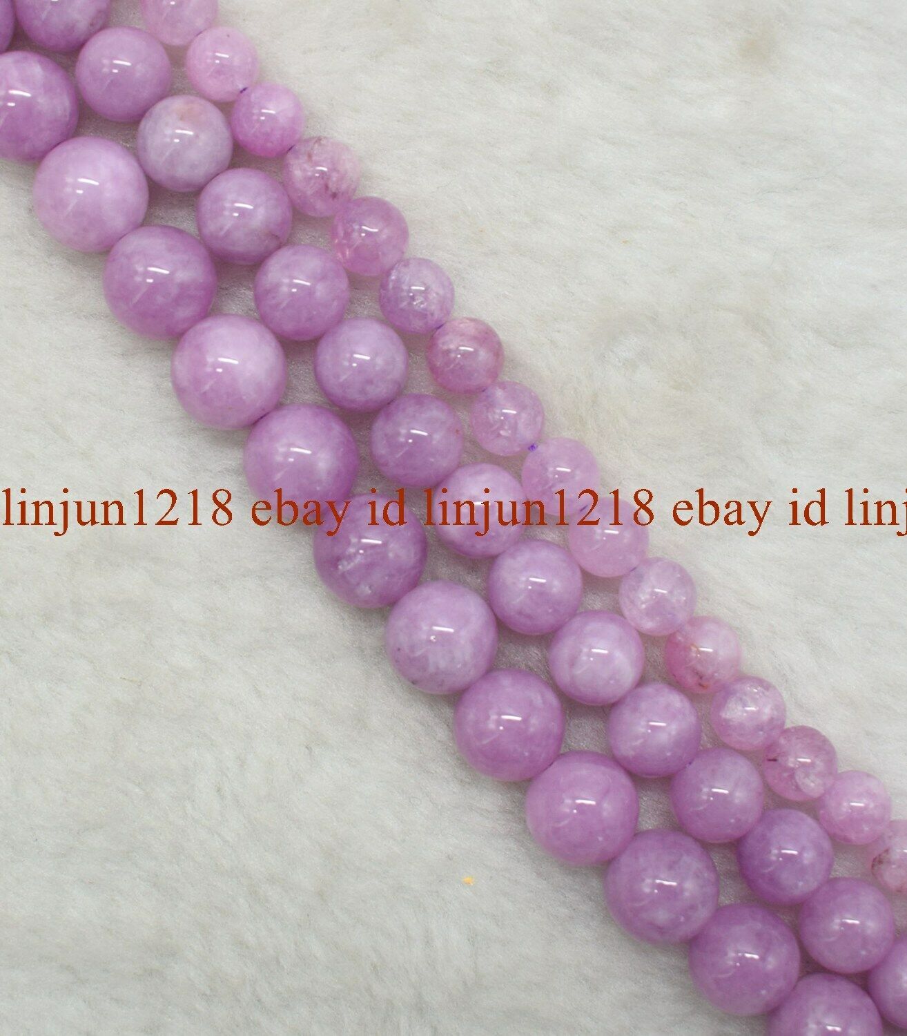Natural 6/8/10/12mm Purple kunzite Round Gemstone Loose Beads 15″