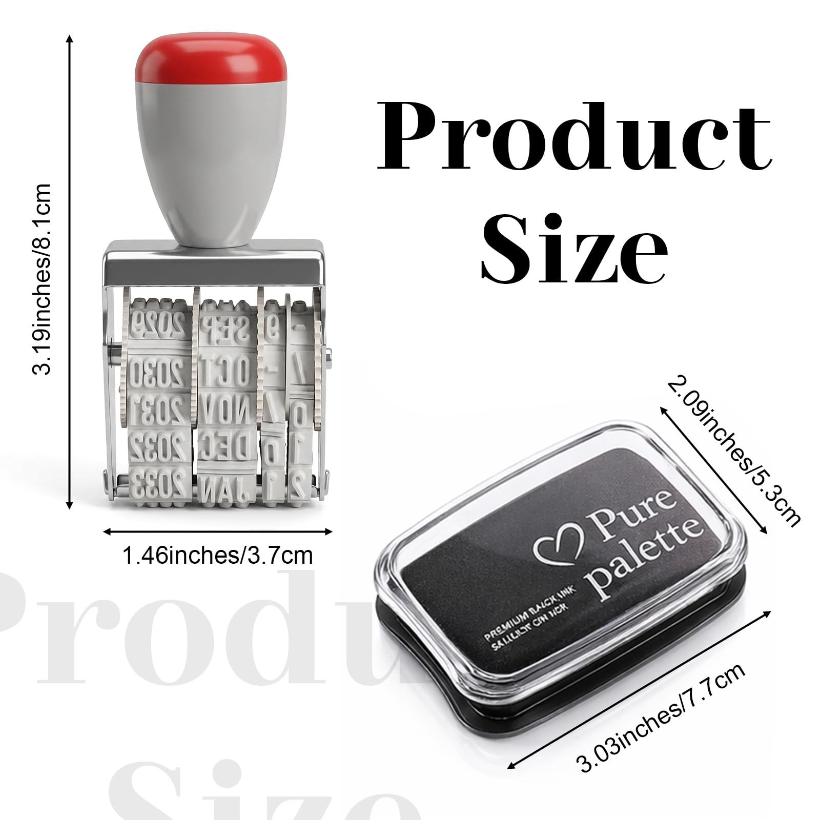 2Pcs Roller Date Stamp, Small Adjustable Inking Date Stamper, Dates Stamper I…