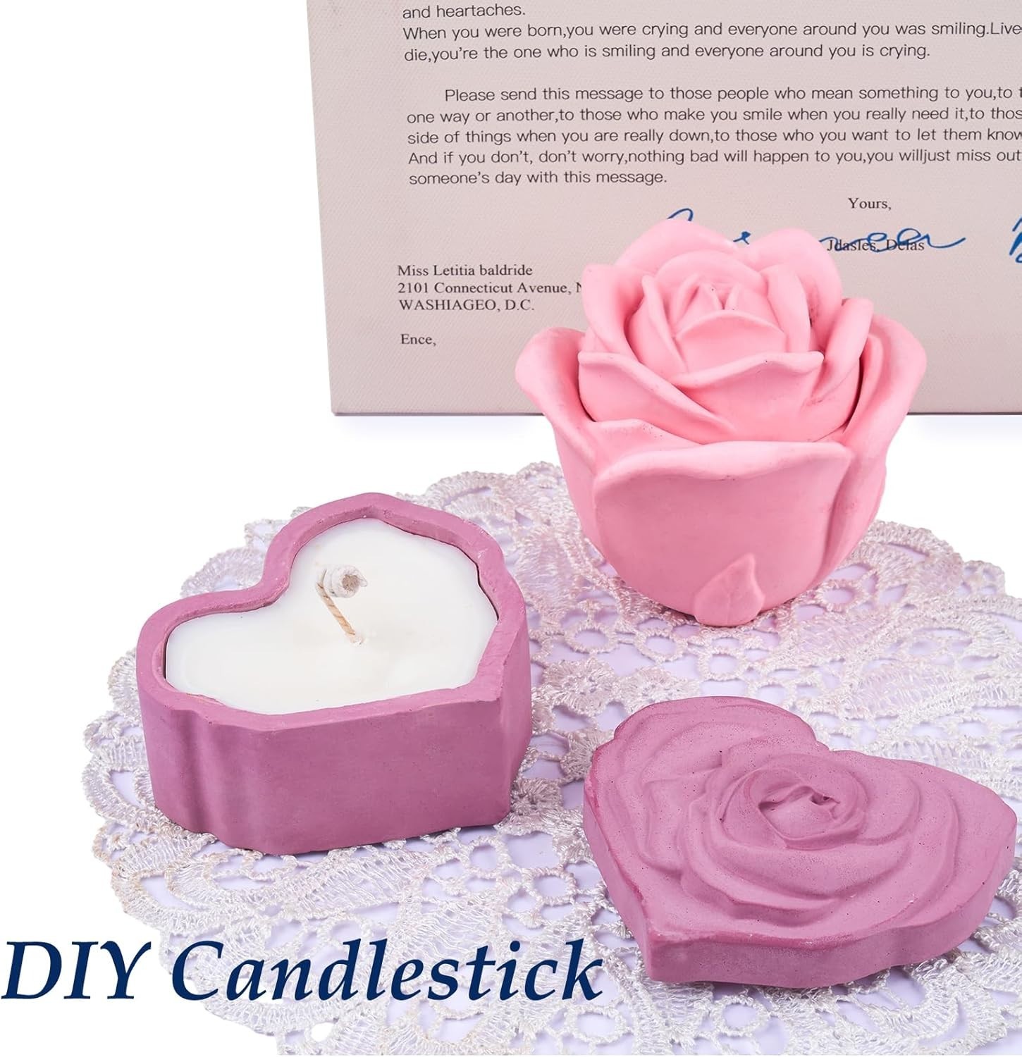 Heart Jar Resin Mold with Rose Lid Epoxy Resin Storage Box Casting Molds DIY …