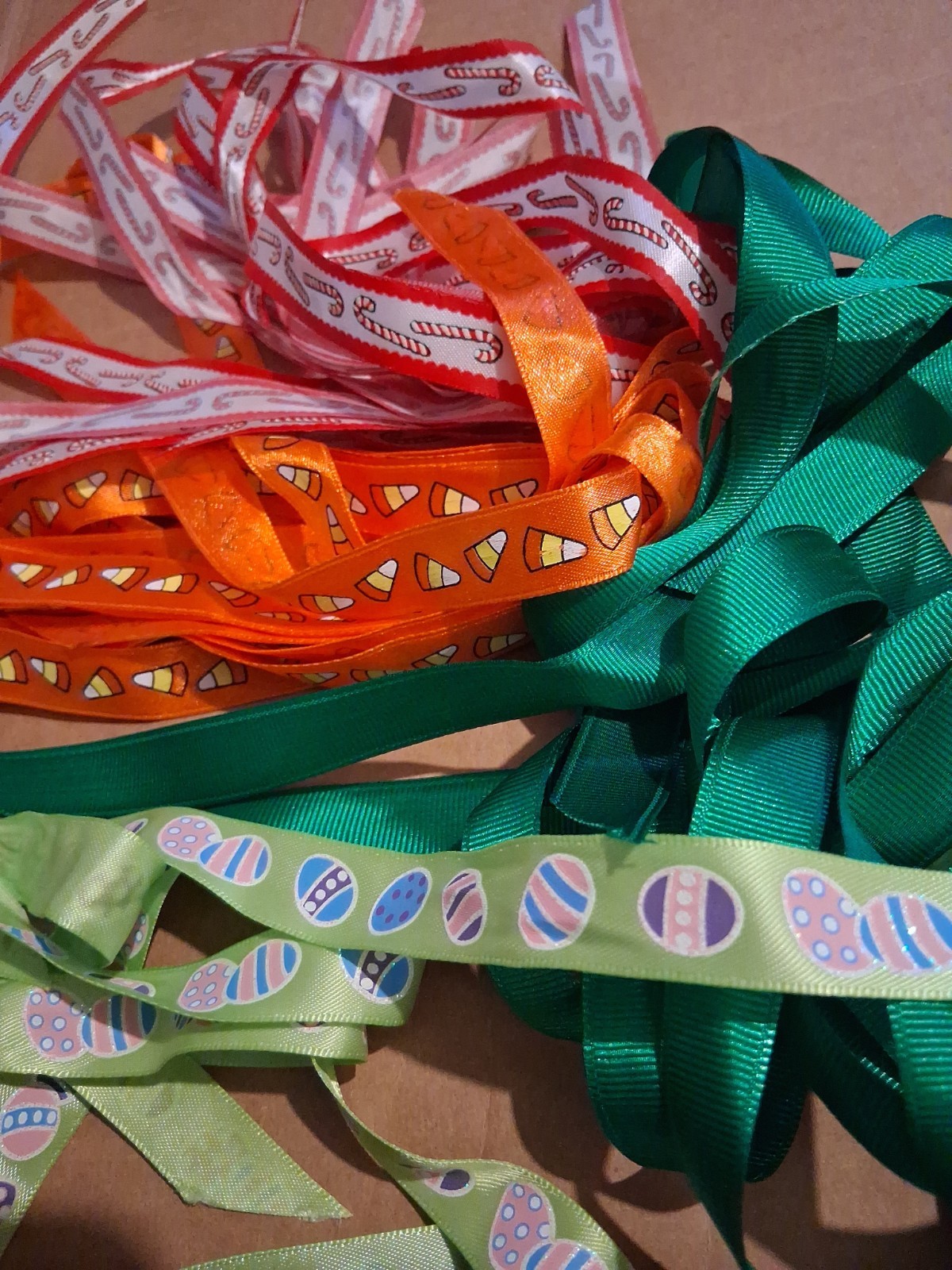 Lot Of Loose Different Styles Sizes Ribbon Trim And Burlap- See Description