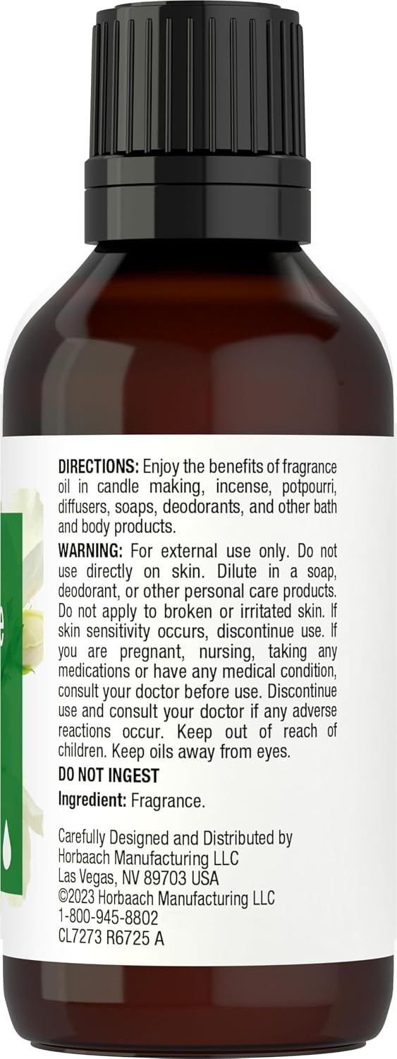 1 fl oz Jasmine Essential Oil – Organic, Gluten-Free for Candles & Diffusers