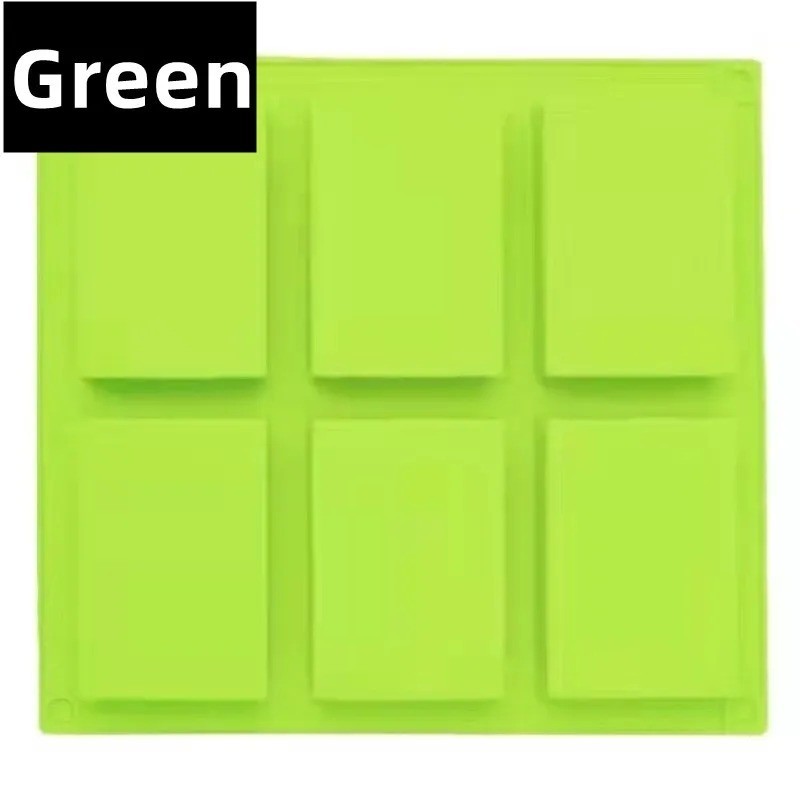 6 Cavity Rectangle Silicone Soap Making Molds DIY Mold Cake Bakeware Mould Tool