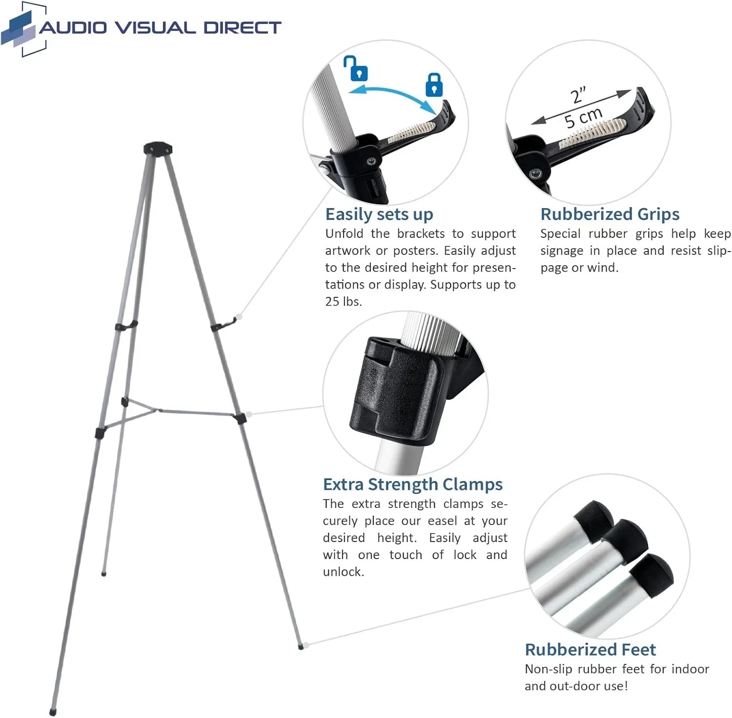 Lightweight Aluminum Telescopic Display Easel, 70 Inches