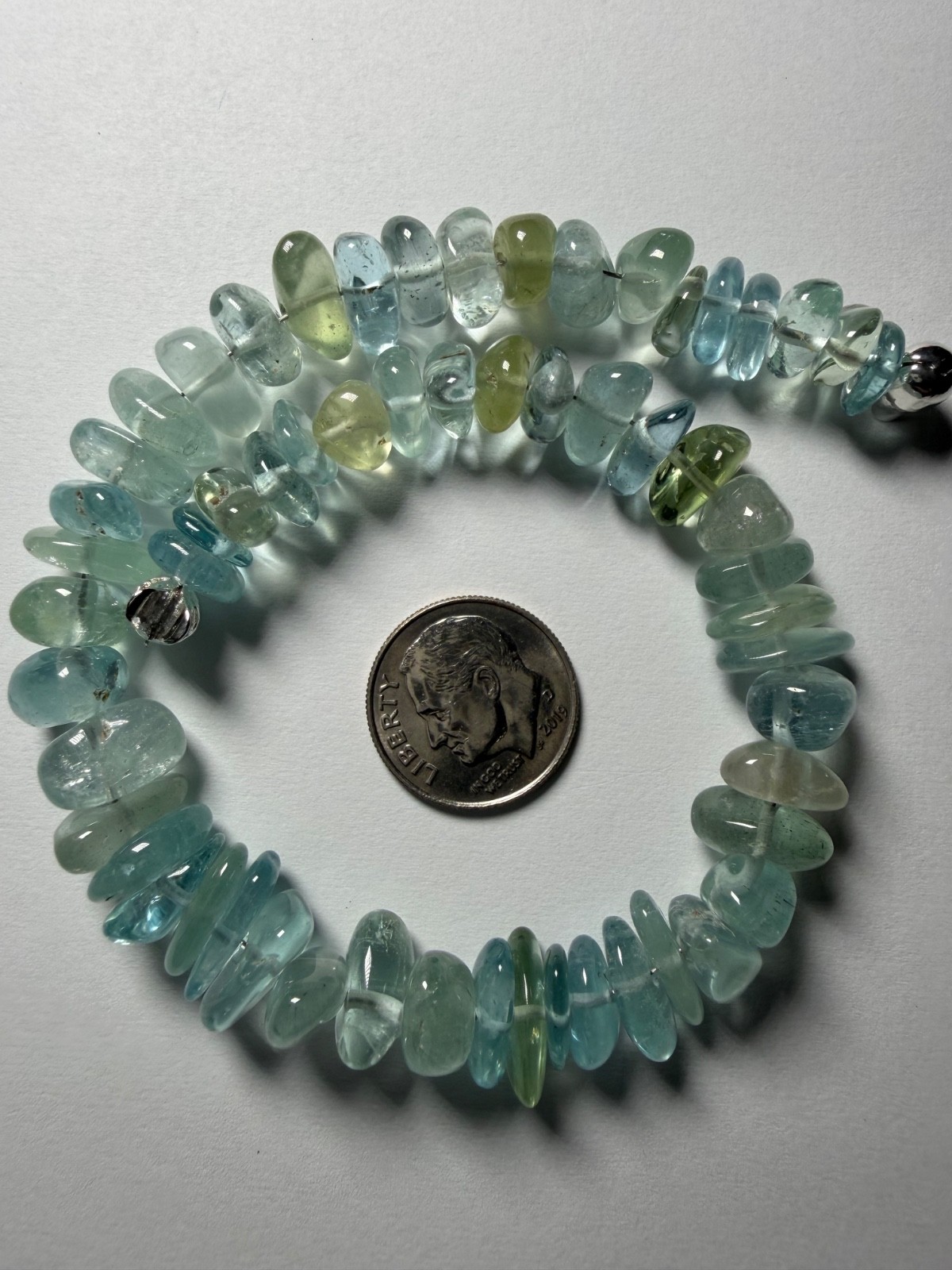 AAA Aquamarine Beads Polished Nugget Slices
