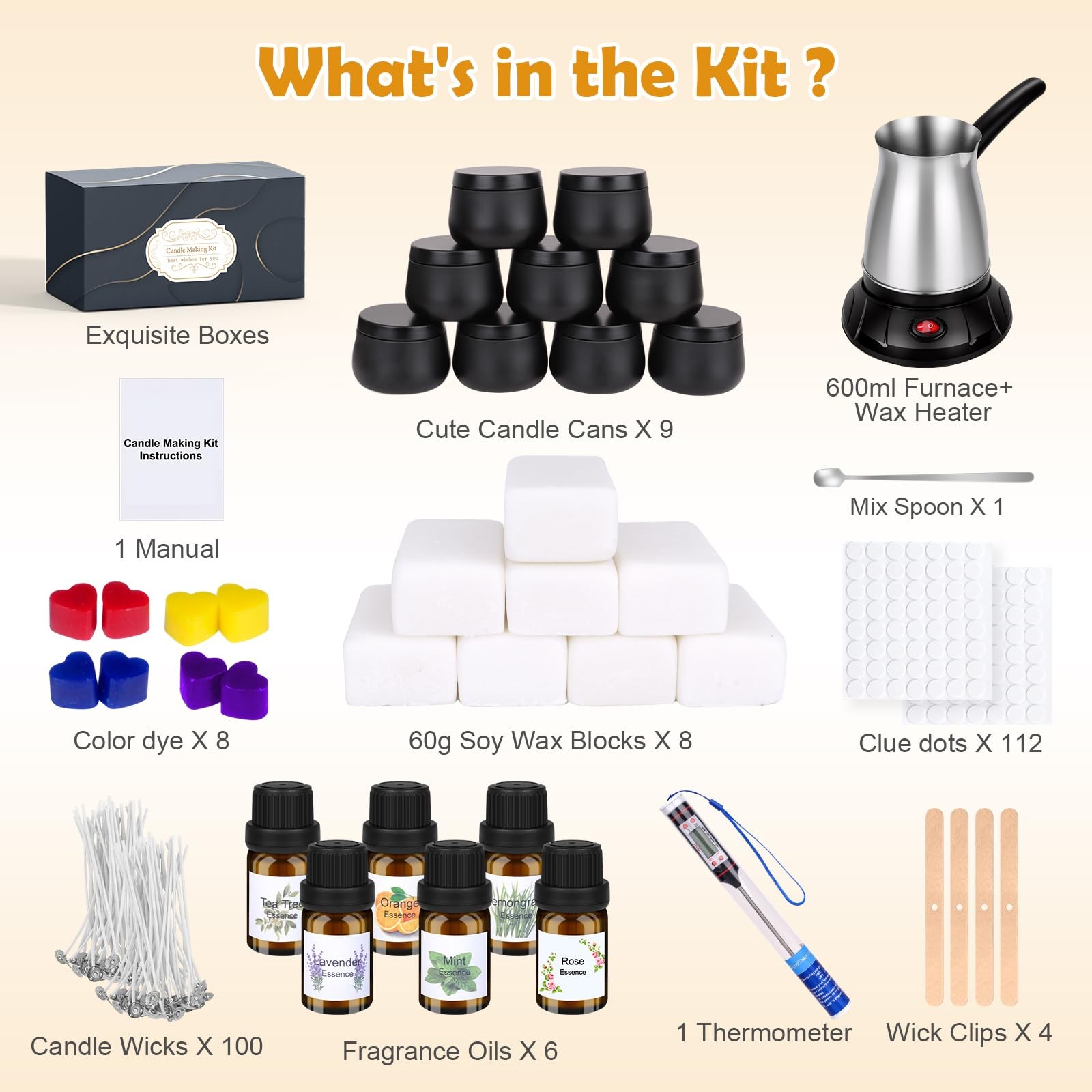 Candle Making Kit with Wax Melter, DIY Soy Candles Making Supplies for Adults…