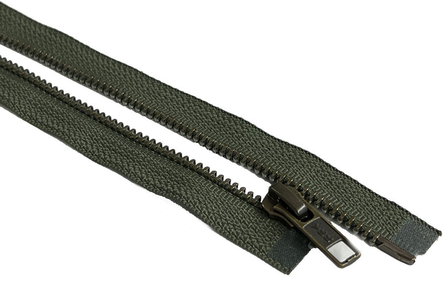 YKK #5 Antique Brass Medium Weight Metal Jacket Zipper Separating 23″ or 24″