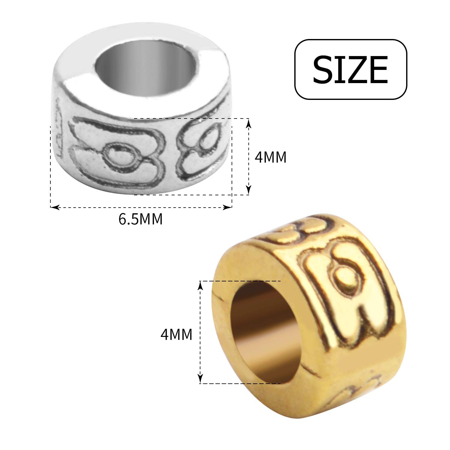 Large Hole Spacer Beads, 100pcs 6.5mm Round Rondelle Spacer Beads Large Hole …