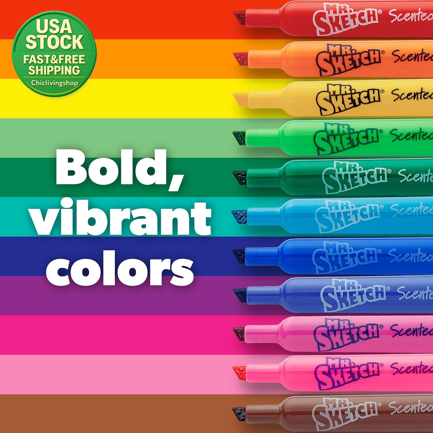 Mr Sketch Scented Markers Chisel Tip Assorted Colors 22 Count Kids Art Set