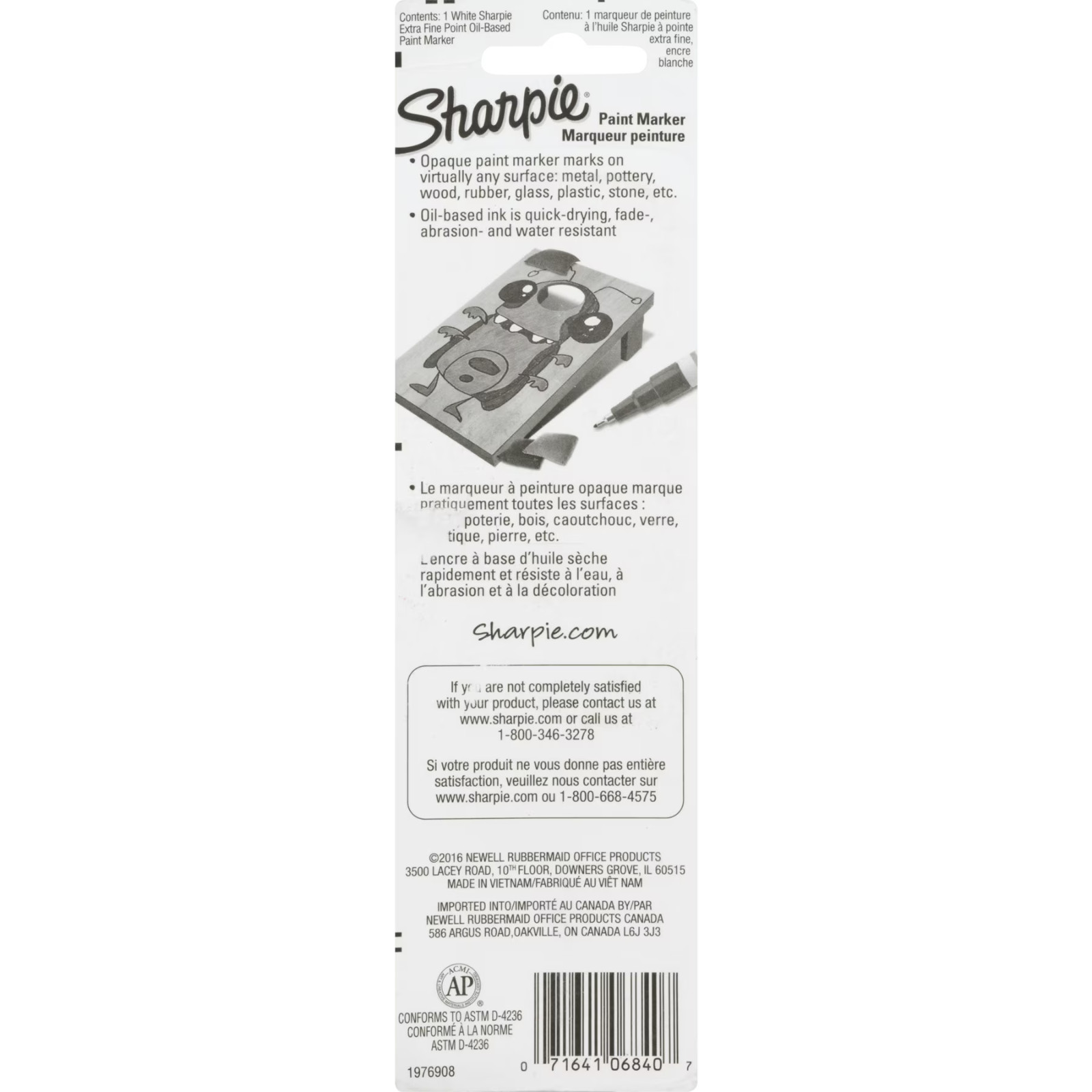Sharpie Oil-Based Paint Marker, Extra Fine Point, White, 1 Count