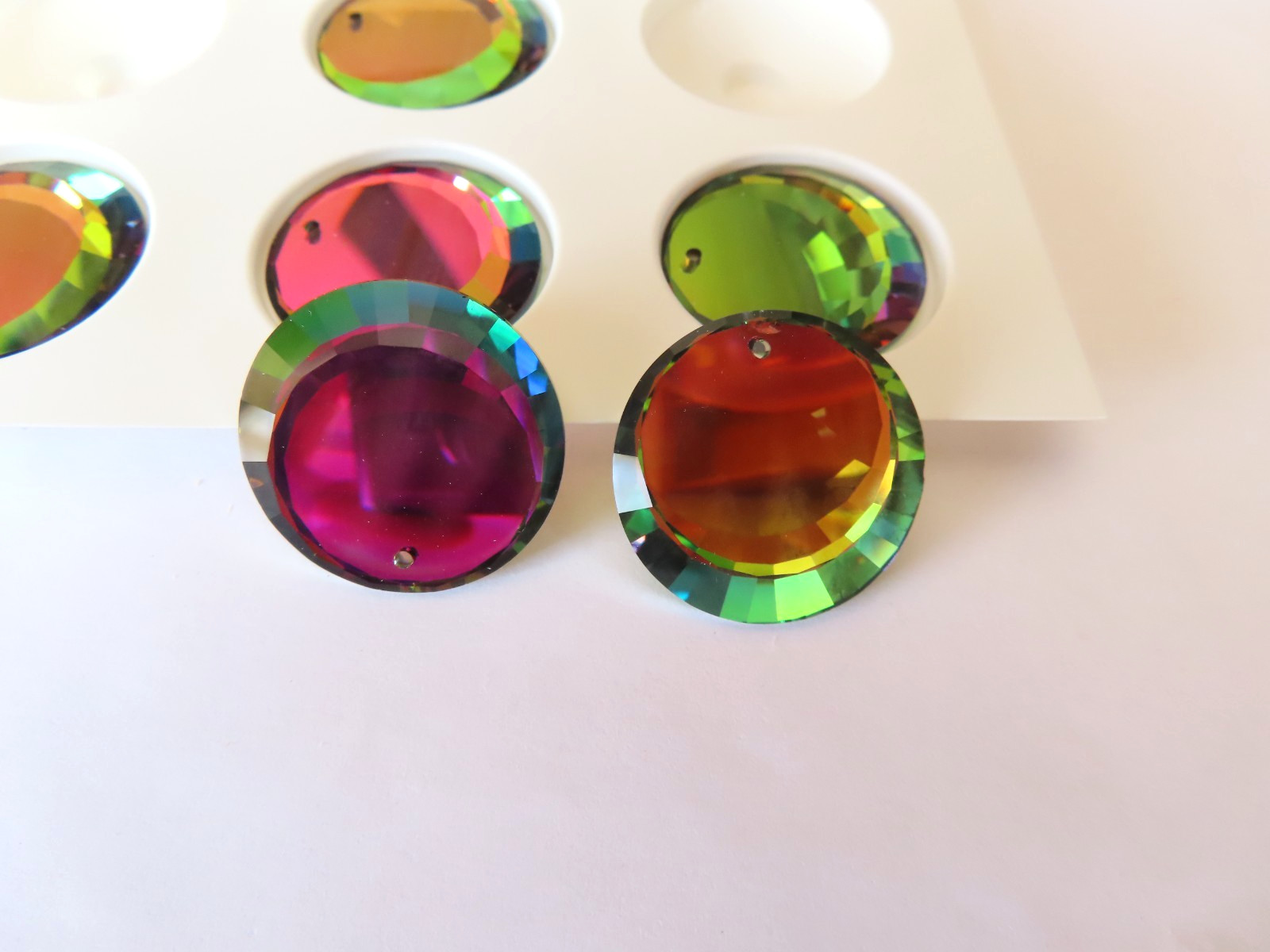 1 Swarovski Lunar (Round Crescent) Pendant 27mm Vitrail Medium. #6210
