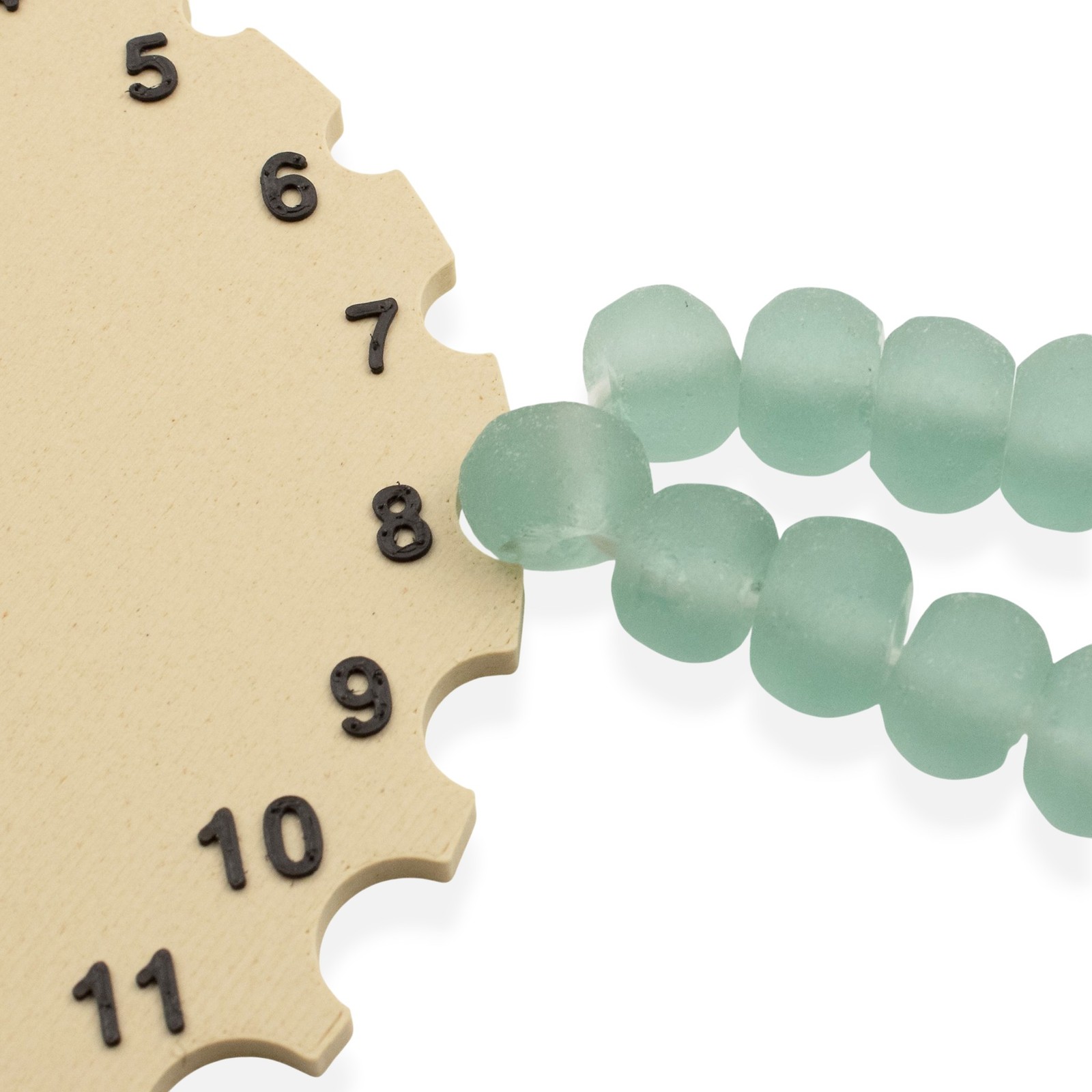 Light Green Recycled Glass Beads Sea Glass Round Rustic 8mm 50Pcs Eco Friendly