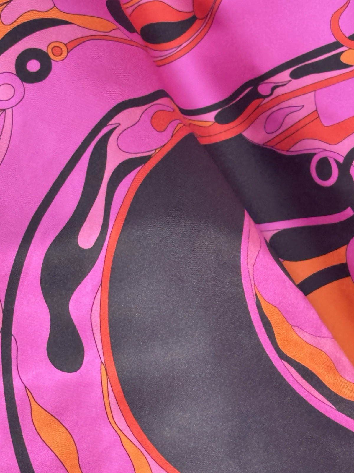 Italian Deadstock 100% Silk Twill 60 GSM Fabric By The Yard Emilio Pucci Logo