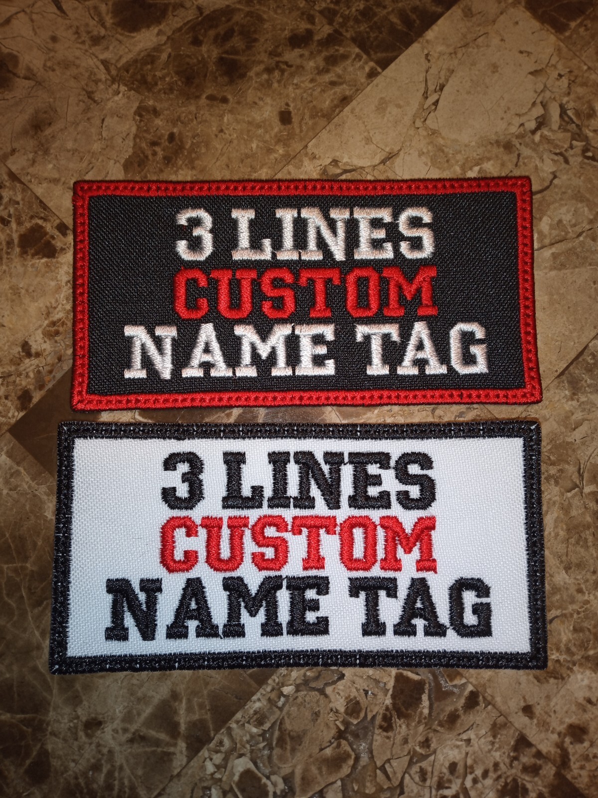 “LOVE IT” 3-LINES CUSTOM EMBROIDERED NAME TAG, FAST SHIPPING, USA SELLER