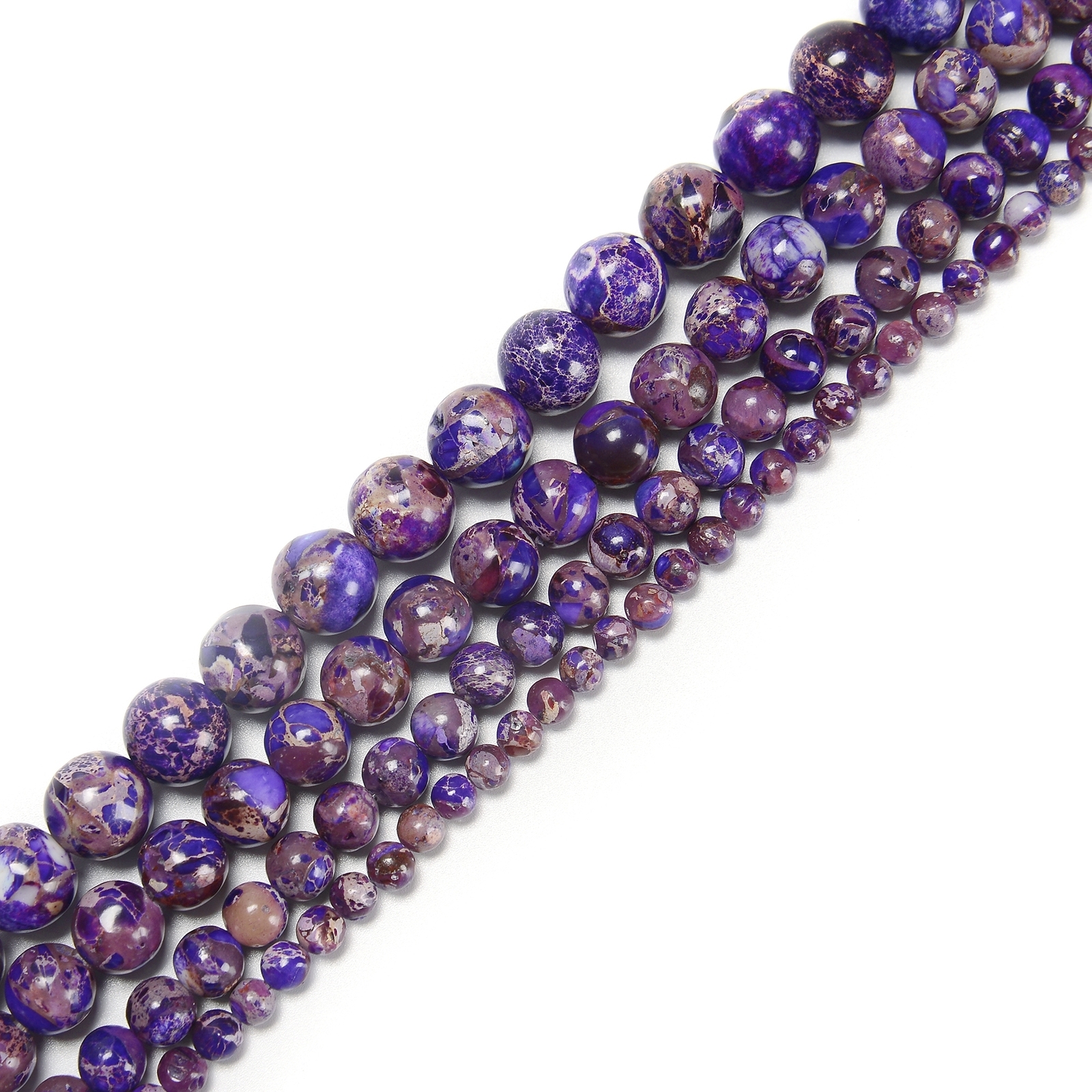Dark Purple Sea Sediment Jasper Smooth Round Beads 4mm 6mm 8mm 10mm 15.5″ Strand