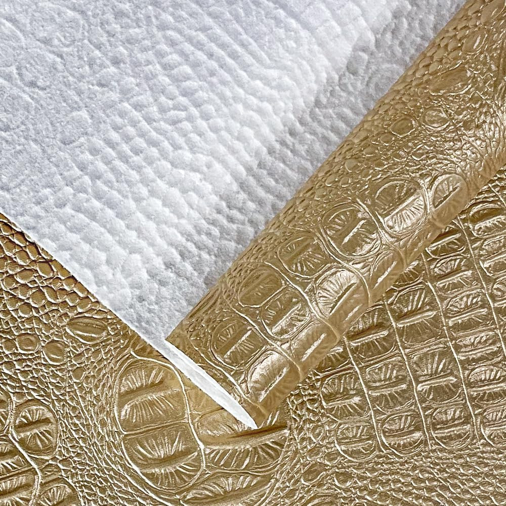 Crocodile Pattern Faux Leather Fabric 36″X54″ Marine Vinyl Soft Alligator Skin S