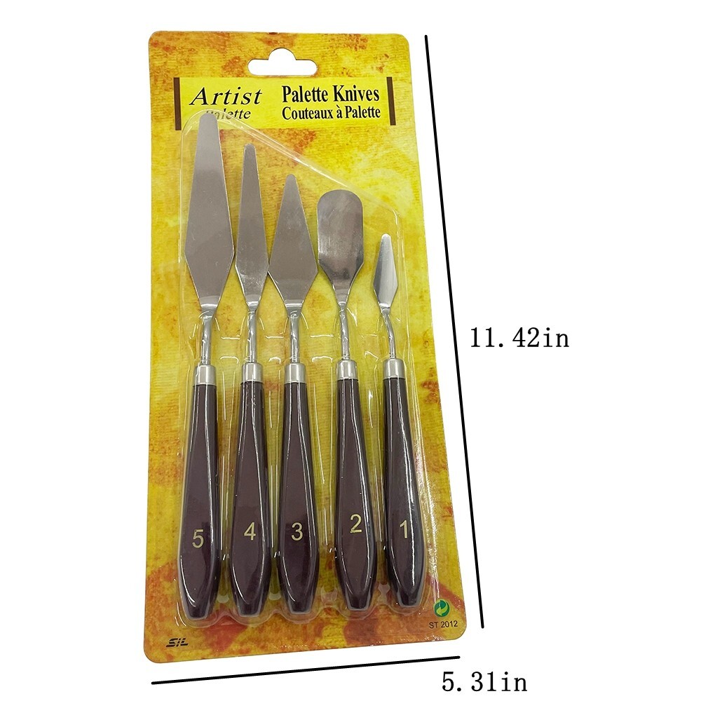 5 Pcs/Set Palette Oil Painting Ink Knife Painting Tools Paint Palette Scraper