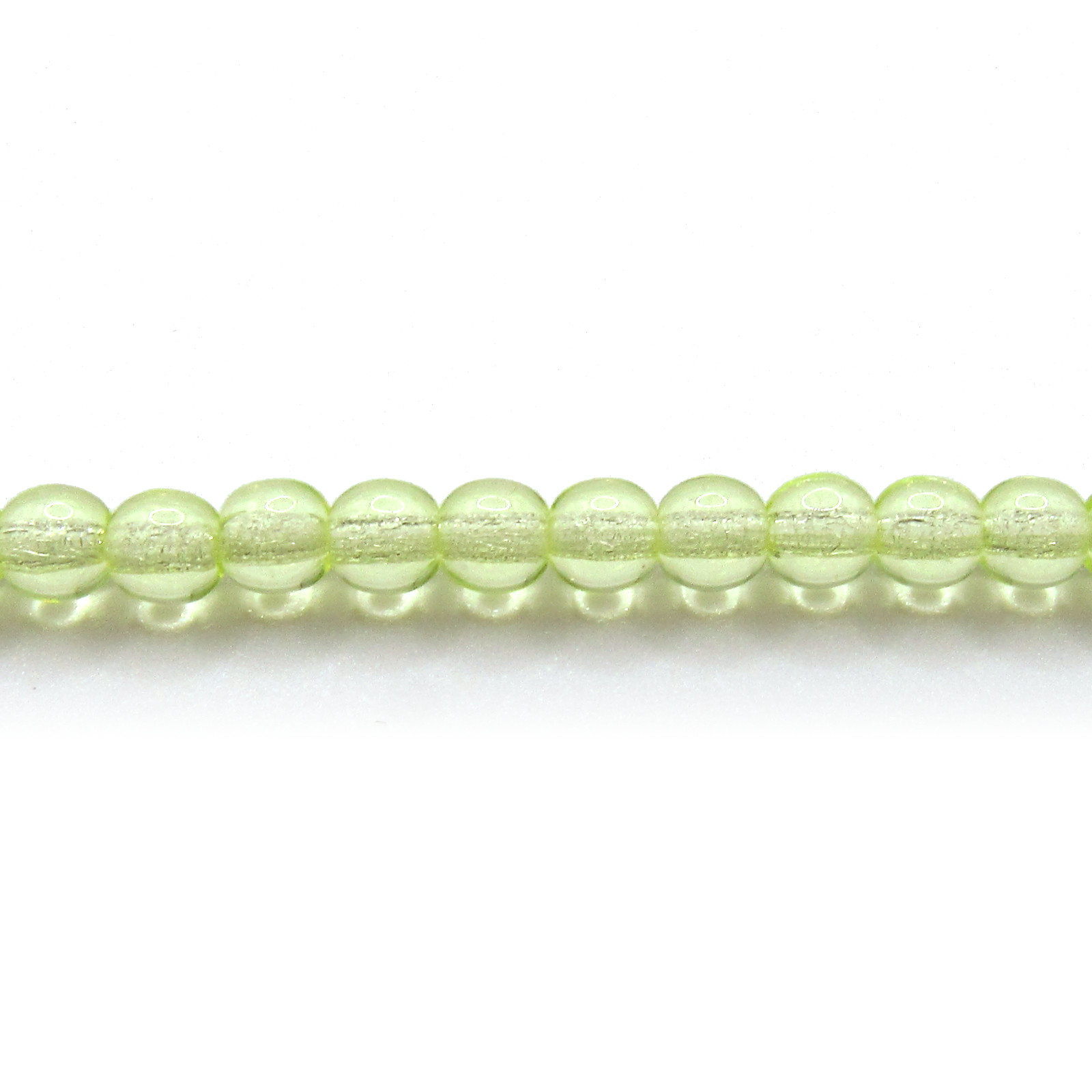 Jonquil Yellow Transparent – 100 4mm Round Pressed Czech Glass Druk Beads
