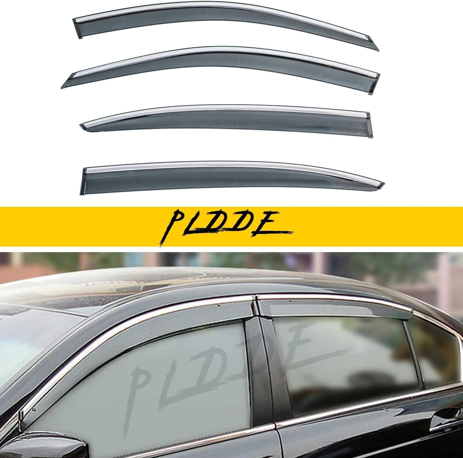 4X Window Visors Compatible with 2008-2012 Accord Sedan 4 08-12 Accord Sedan