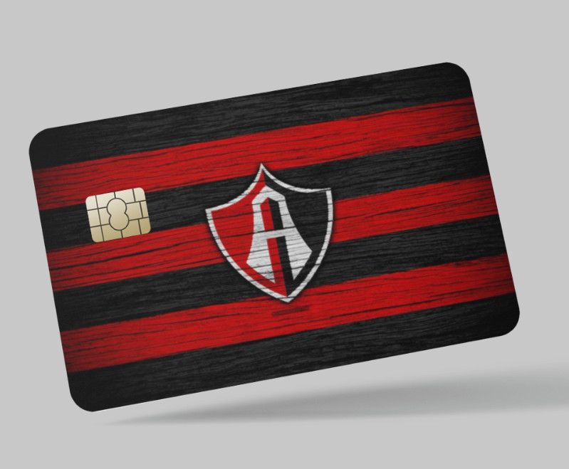 CLUB ATLAS , FUTBOL , 2 pc credit card skin & DEBIT CARD,TROLLEY & GYM,STICKER